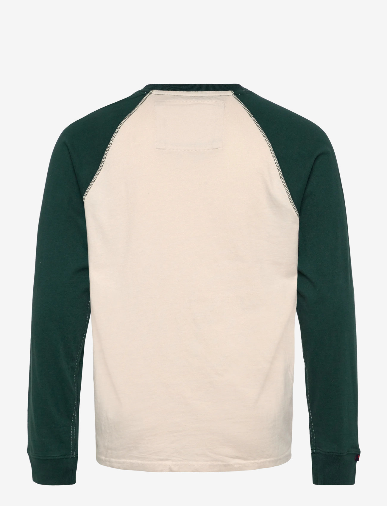 Superdry - VINTAGE ATHLETIC BASEBALL TOP - långärmade t-shirts - white sand/enamel green - 2