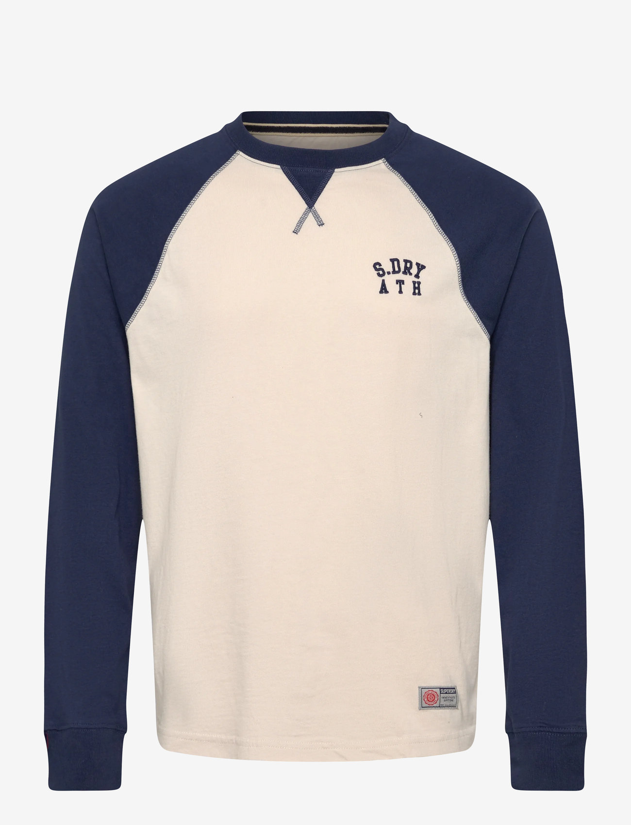 Superdry - VINTAGE ATHLETIC BASEBALL TOP - white sand/lauren navy - 1
