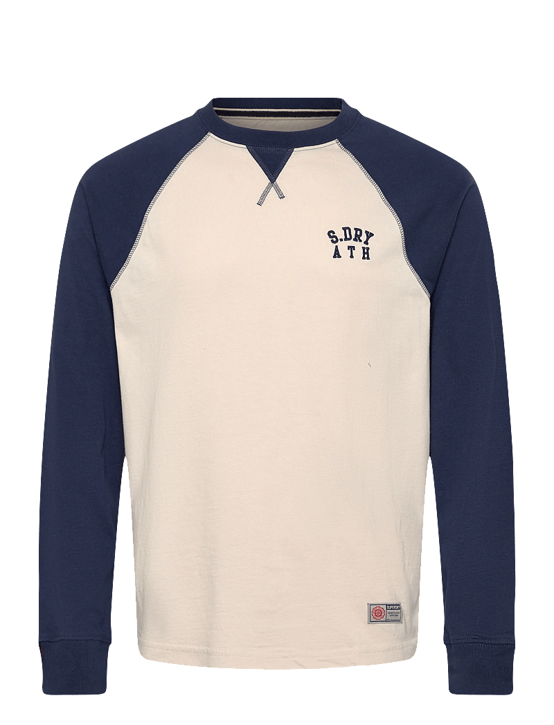 Superdry - VINTAGE ATHLETIC BASEBALL TOP - white sand/lauren navy - 1