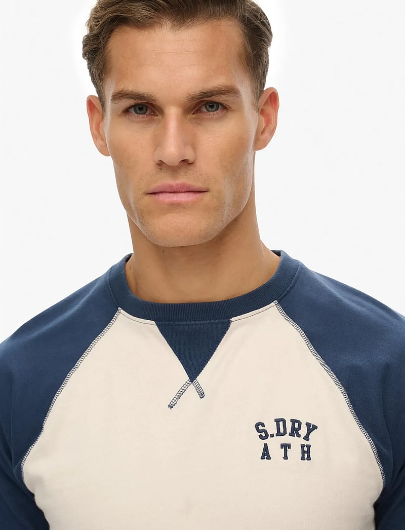 Superdry - VINTAGE ATHLETIC BASEBALL TOP - white sand/lauren navy - 3