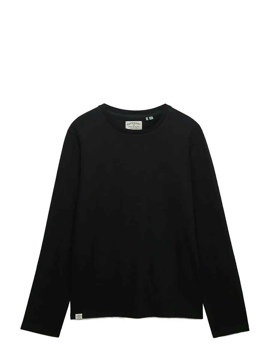 Superdry - CLASSIC COTTON LINEN LS TOP - långärmade t-shirts - jet black - 1