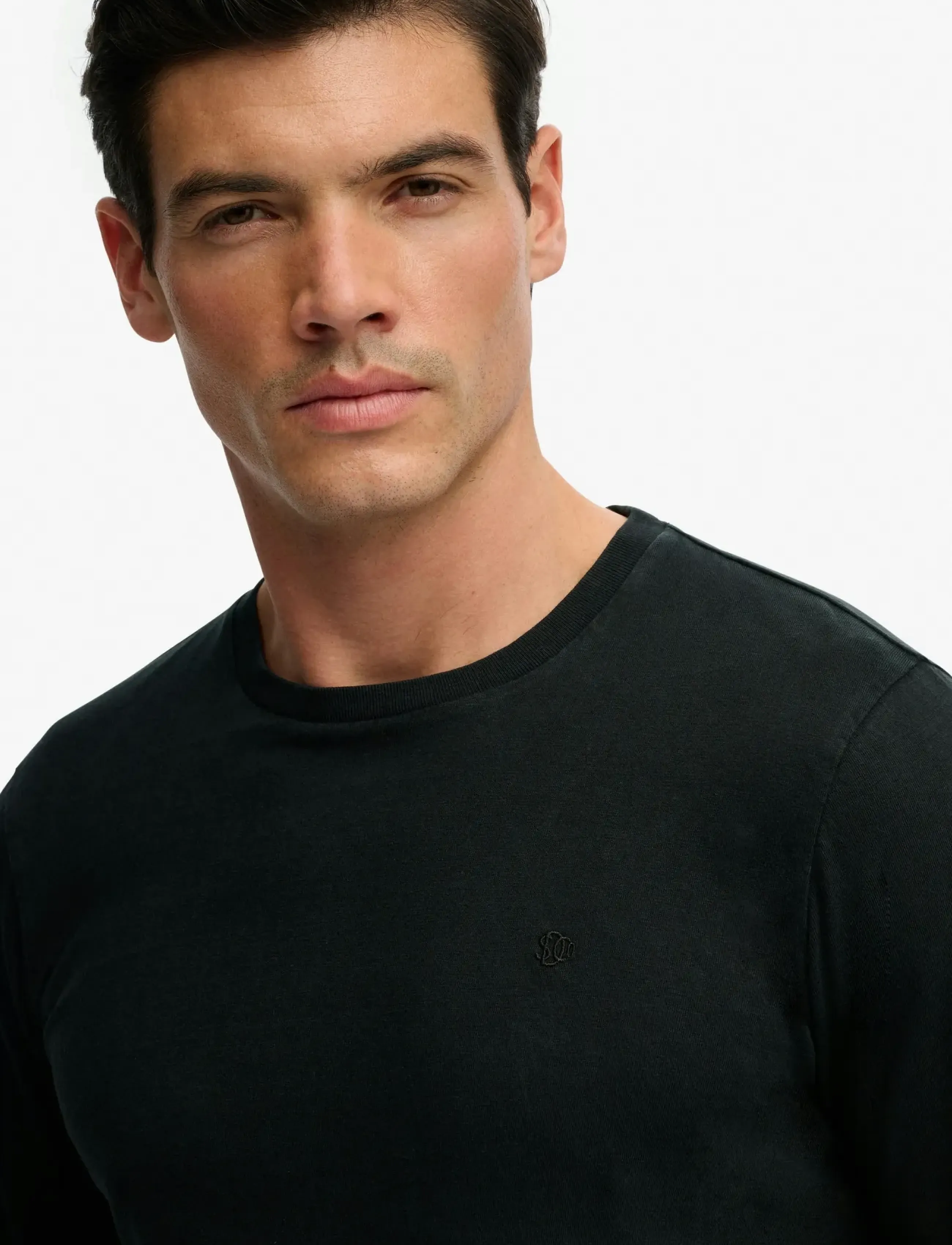 Superdry - CLASSIC COTTON LINEN LS TOP - pikkade varrukatega t-särgid - jet black - 2