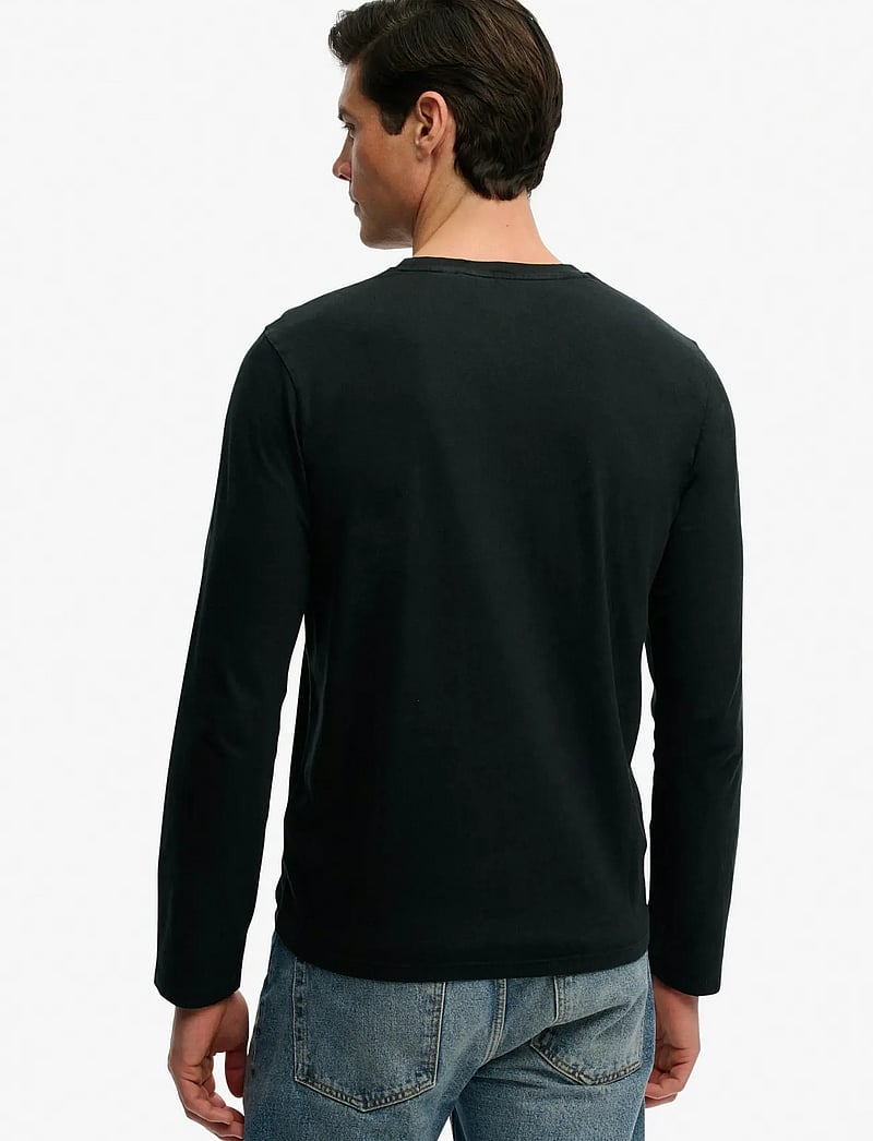 Superdry - CLASSIC COTTON LINEN LS TOP - langærmede t-shirts - jet black - 5