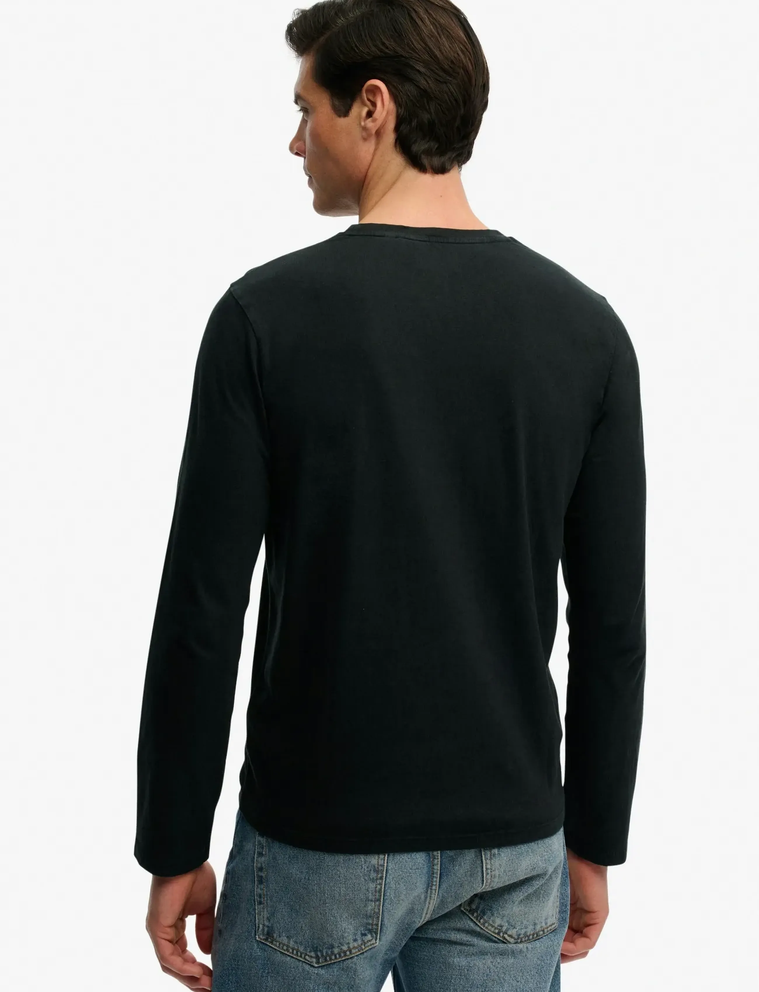 Superdry - CLASSIC COTTON LINEN LS TOP - pikkade varrukatega t-särgid - jet black - 5