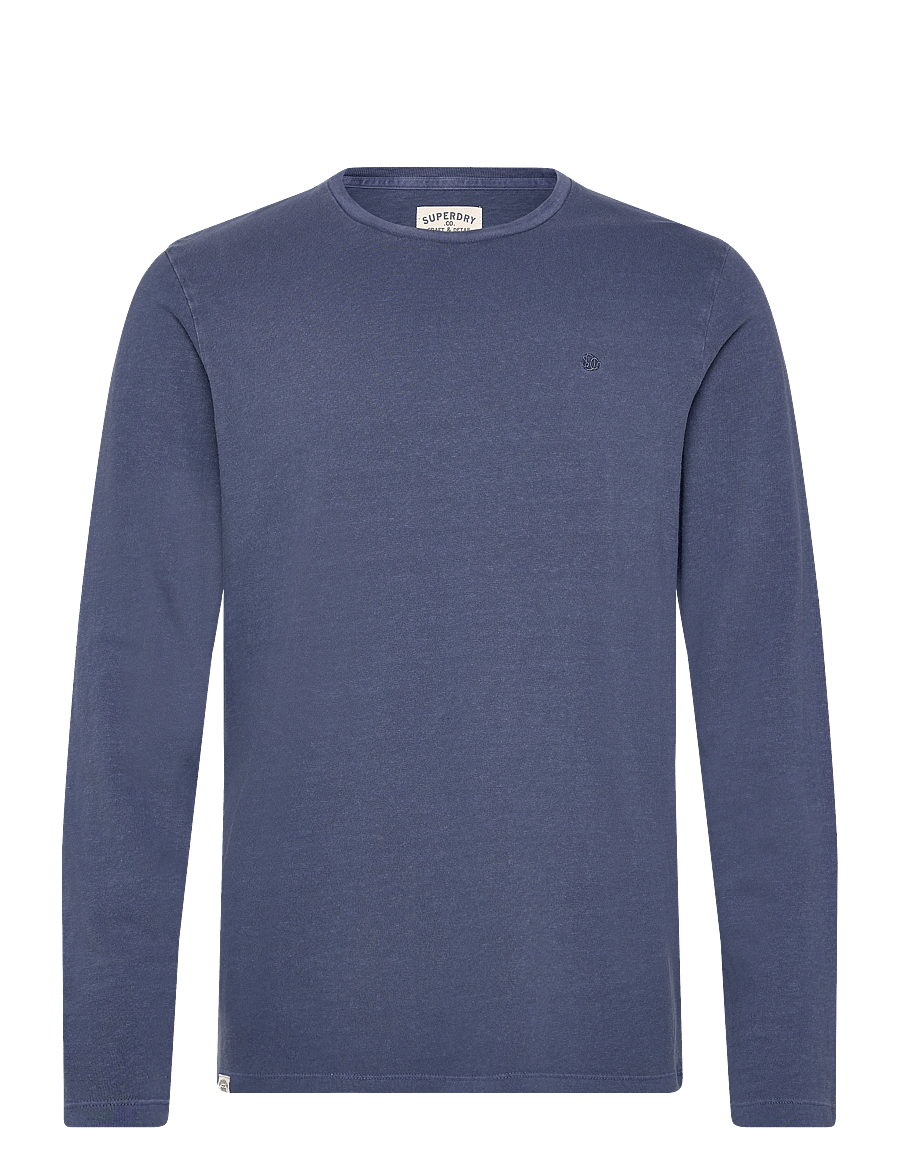 Superdry - CLASSIC COTTON LINEN LS TOP - long-sleeved t-shirts - montauk blue - 1