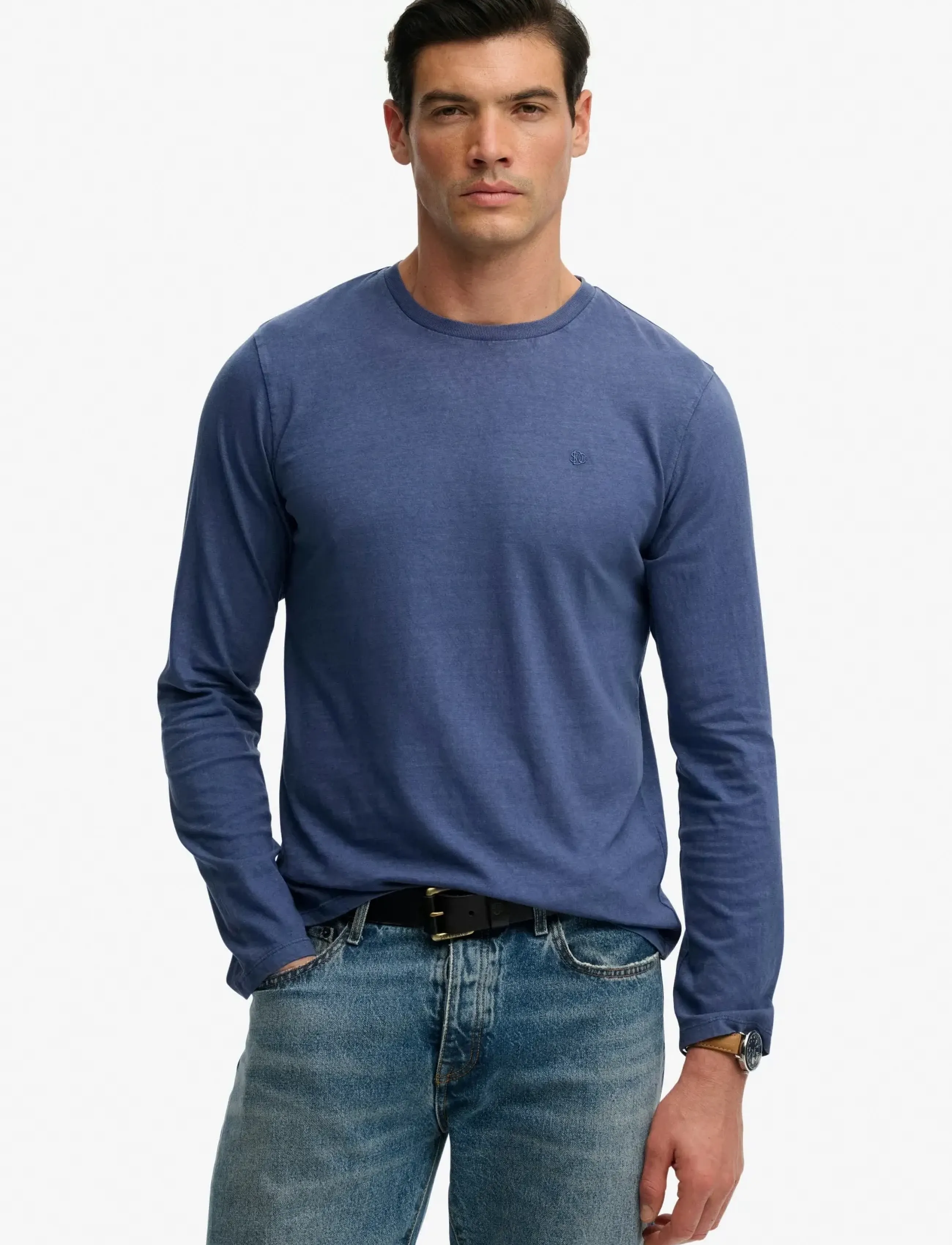 Superdry CLASSIC COTTON LINEN LS TOP - Kläder - MONTAUK BLUE / blue
