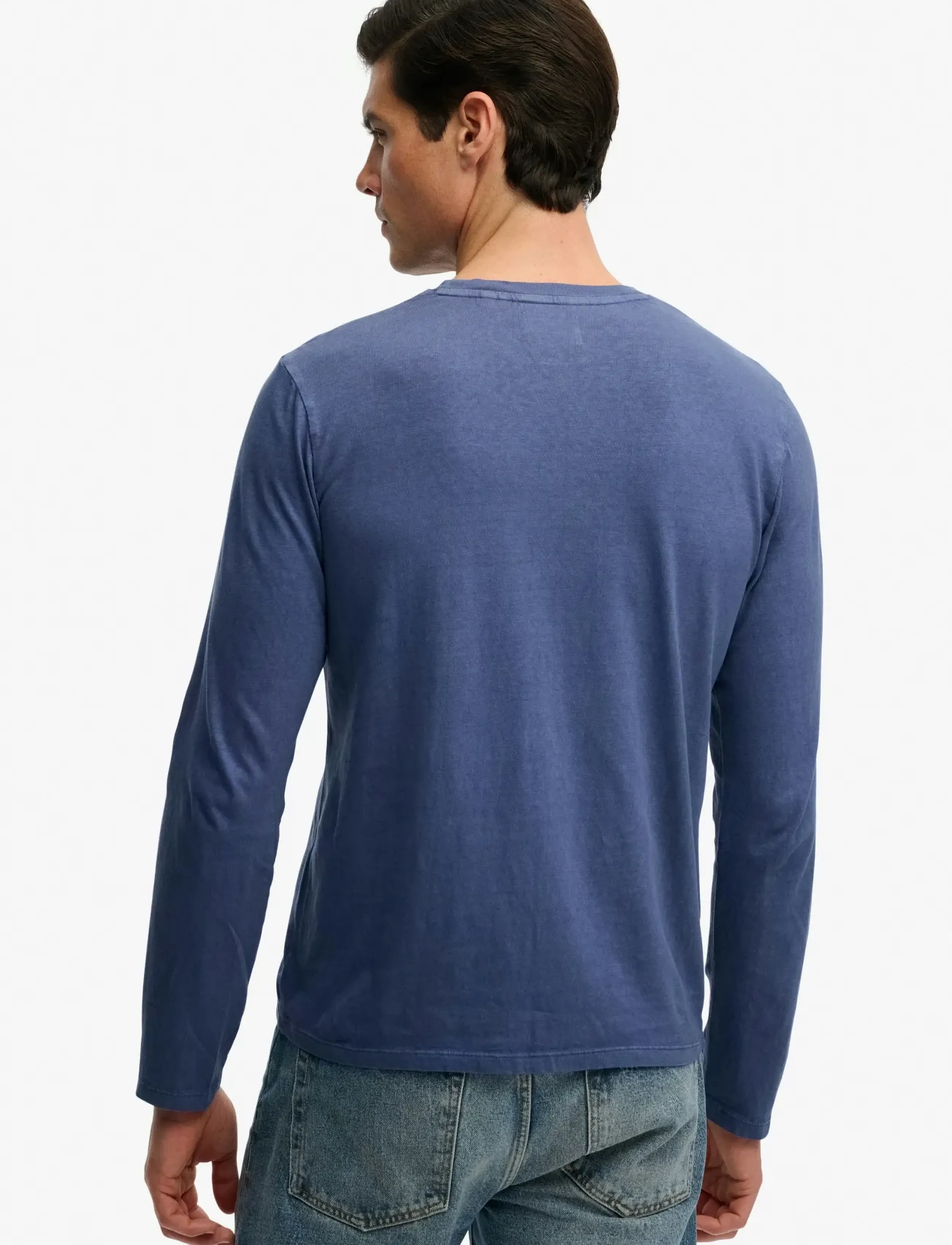 Superdry Classic Cotton Linen Ls Top t-shirts herr – bild 6