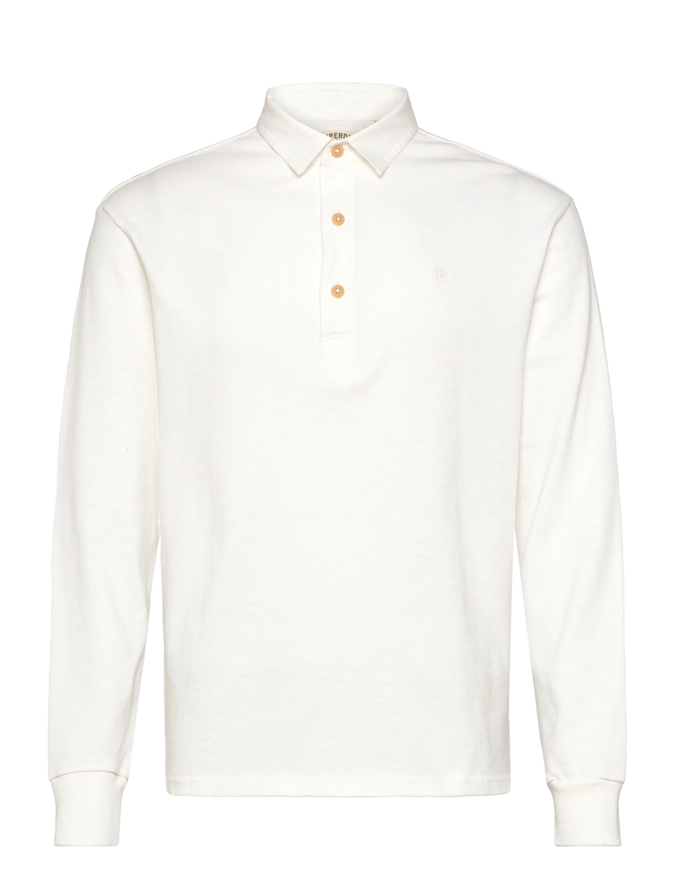 Superdry CLASSIC RUGBY TOP - Pikkade varrukatega polod - BONE WHITE / cream