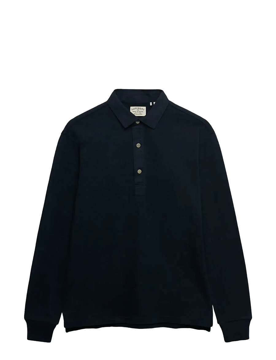 Superdry - CLASSIC RUGBY TOP - langærmede poloer - deep navy - 1