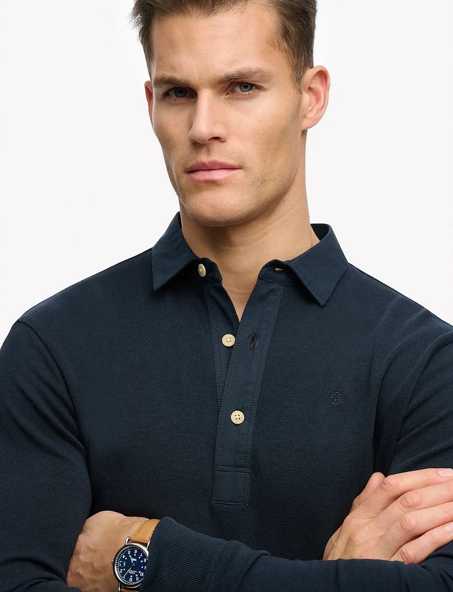 Superdry - CLASSIC RUGBY TOP - langærmede poloer - deep navy - 2