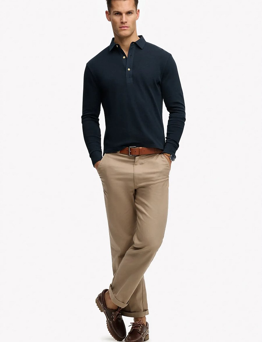 Superdry - CLASSIC RUGBY TOP - langærmede poloer - deep navy - 4