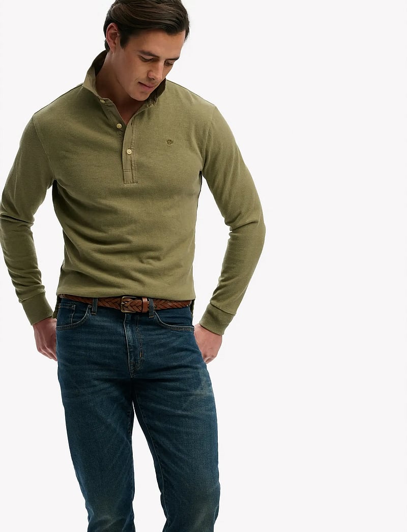 Superdry - CLASSIC RUGBY TOP - pikkade varrukatega polod - silver sage - 4