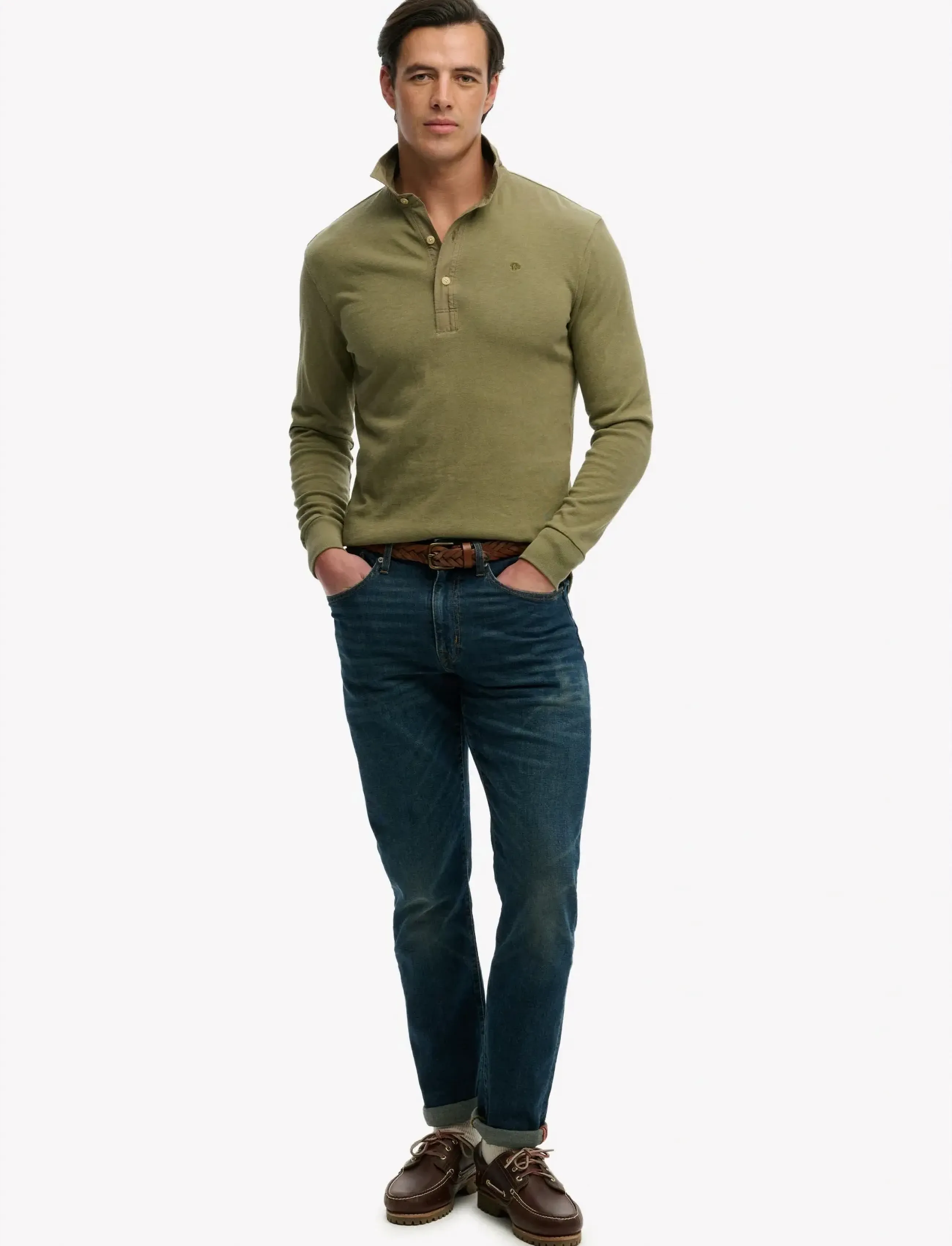 Superdry - CLASSIC RUGBY TOP - long-sleeved polos - silver sage - 5
