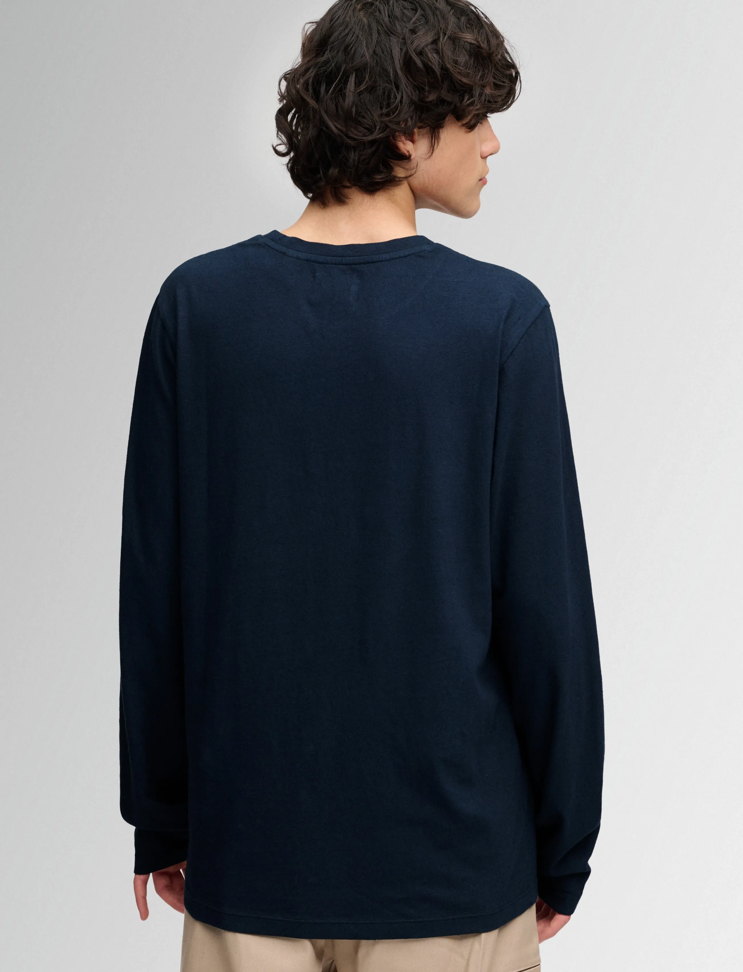 Superdry - COTTON LINEN L/S POCKET TOP - langärmelige t-shirts - eclipse navy - 3