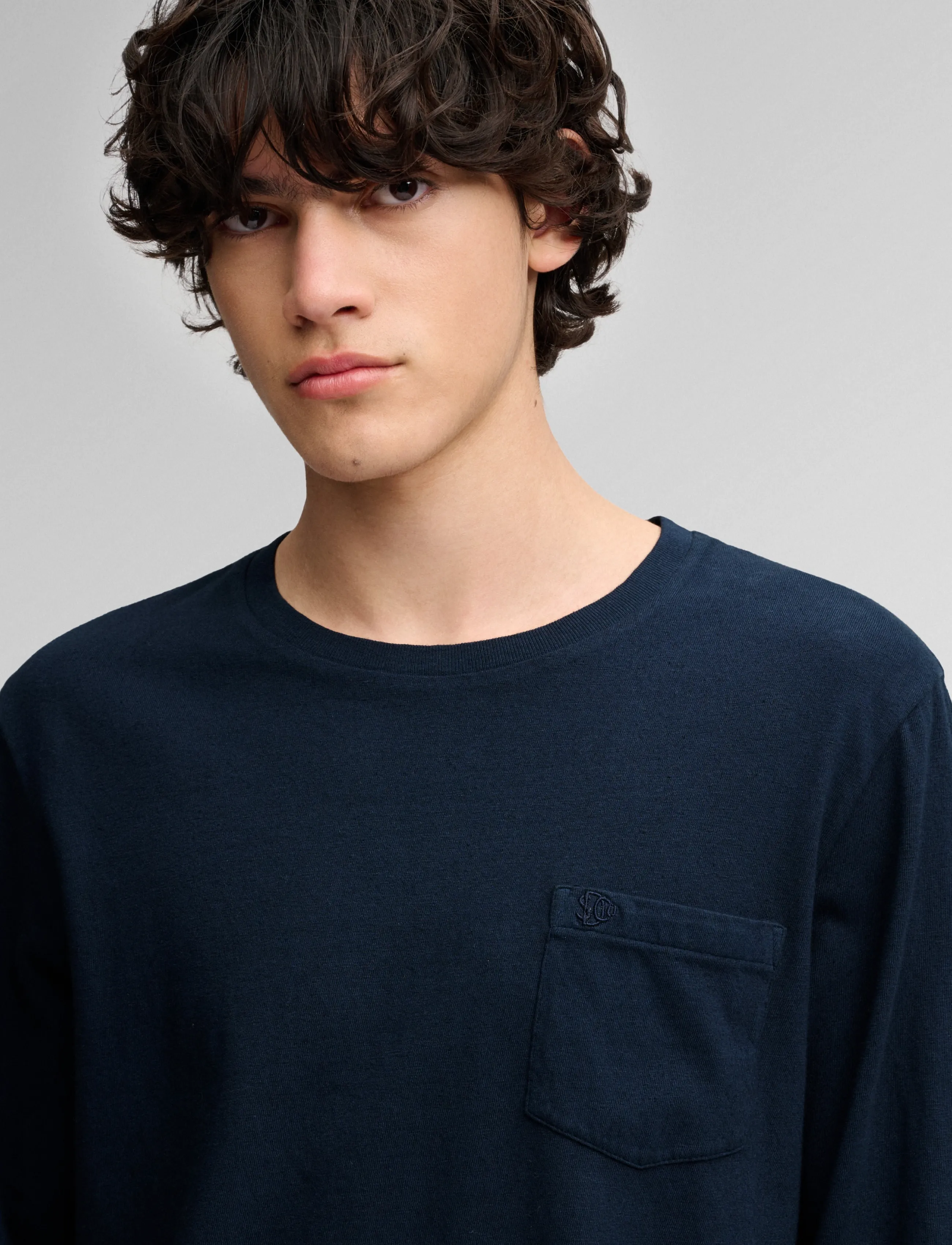 Superdry - COTTON LINEN L/S POCKET TOP - langärmelige t-shirts - eclipse navy - 4