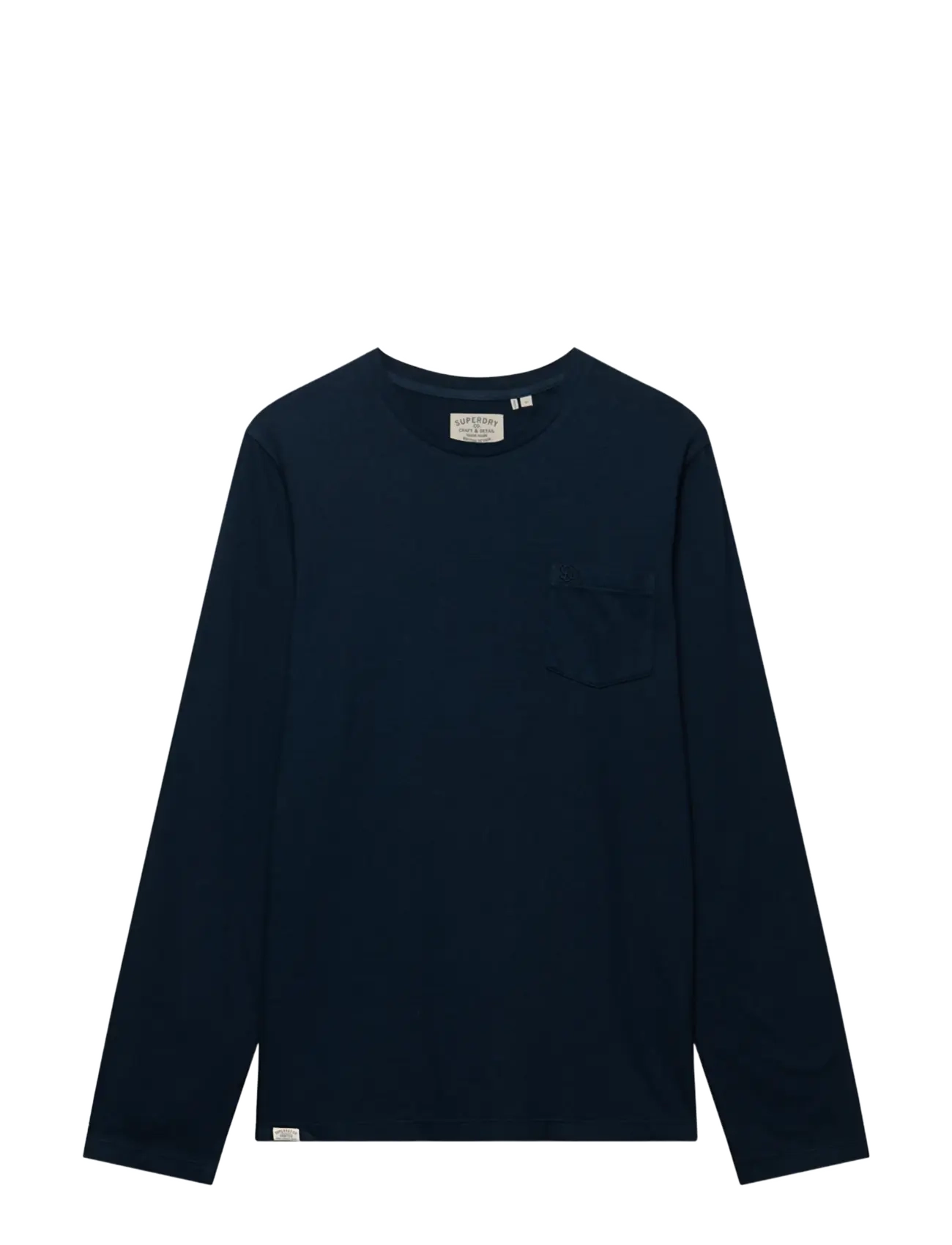 Superdry - COTTON LINEN L/S POCKET TOP - langärmelige t-shirts - eclipse navy - 2