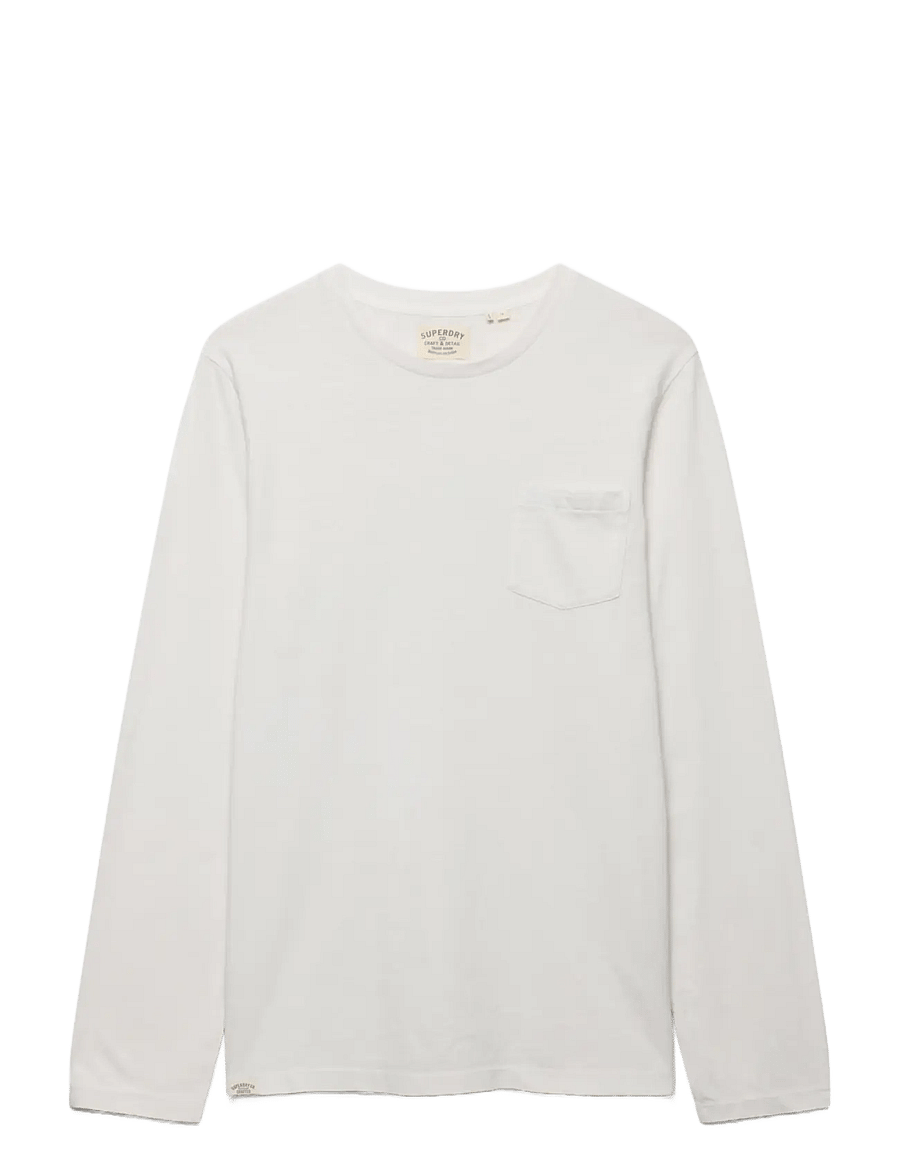 Superdry - COTTON LINEN L/S POCKET TOP - langärmelige t-shirts - lime white - 1