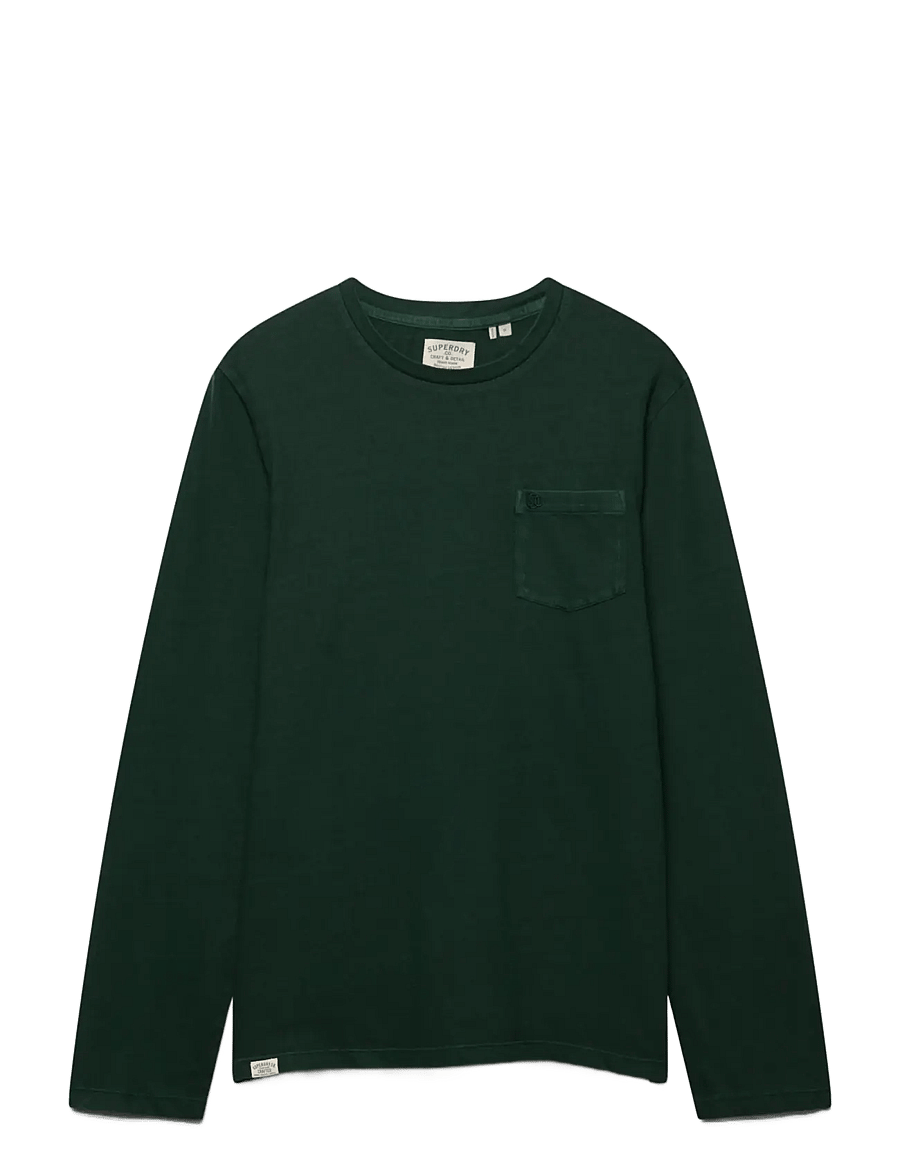 Superdry - COTTON LINEN L/S POCKET TOP - långärmade t-shirts - mountain view - 1