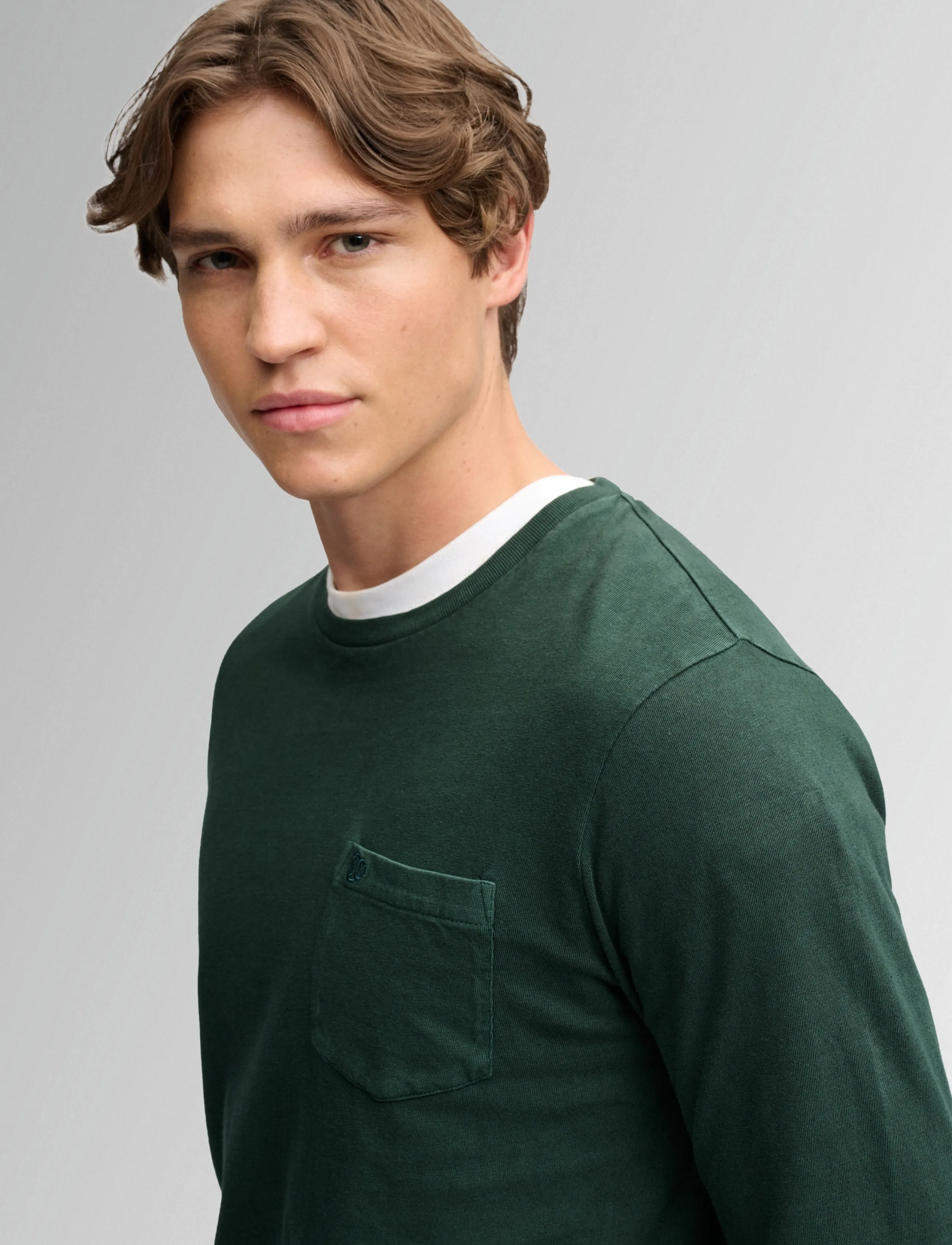 Superdry - COTTON LINEN L/S POCKET TOP - långärmade t-shirts - mountain view - 3