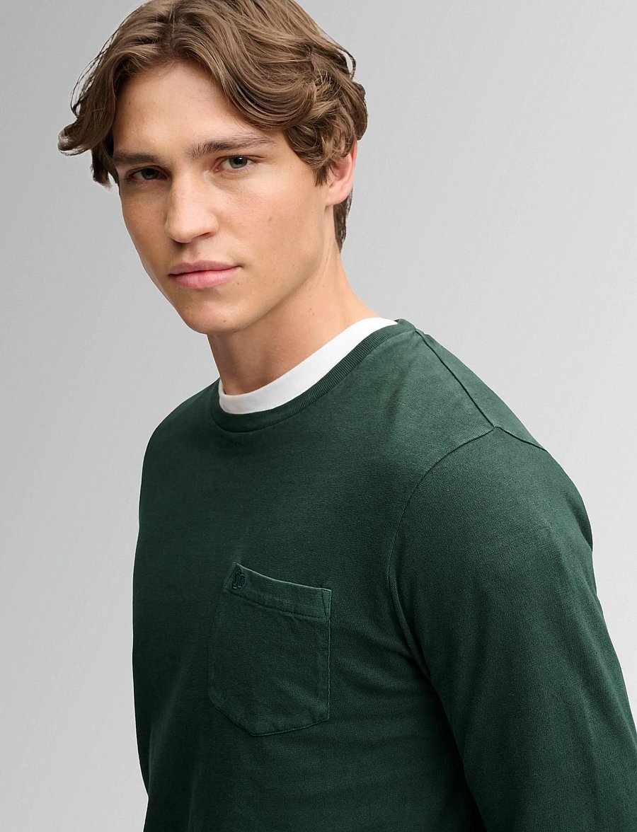 Superdry - COTTON LINEN L/S POCKET TOP - långärmade t-shirts - mountain view - 3