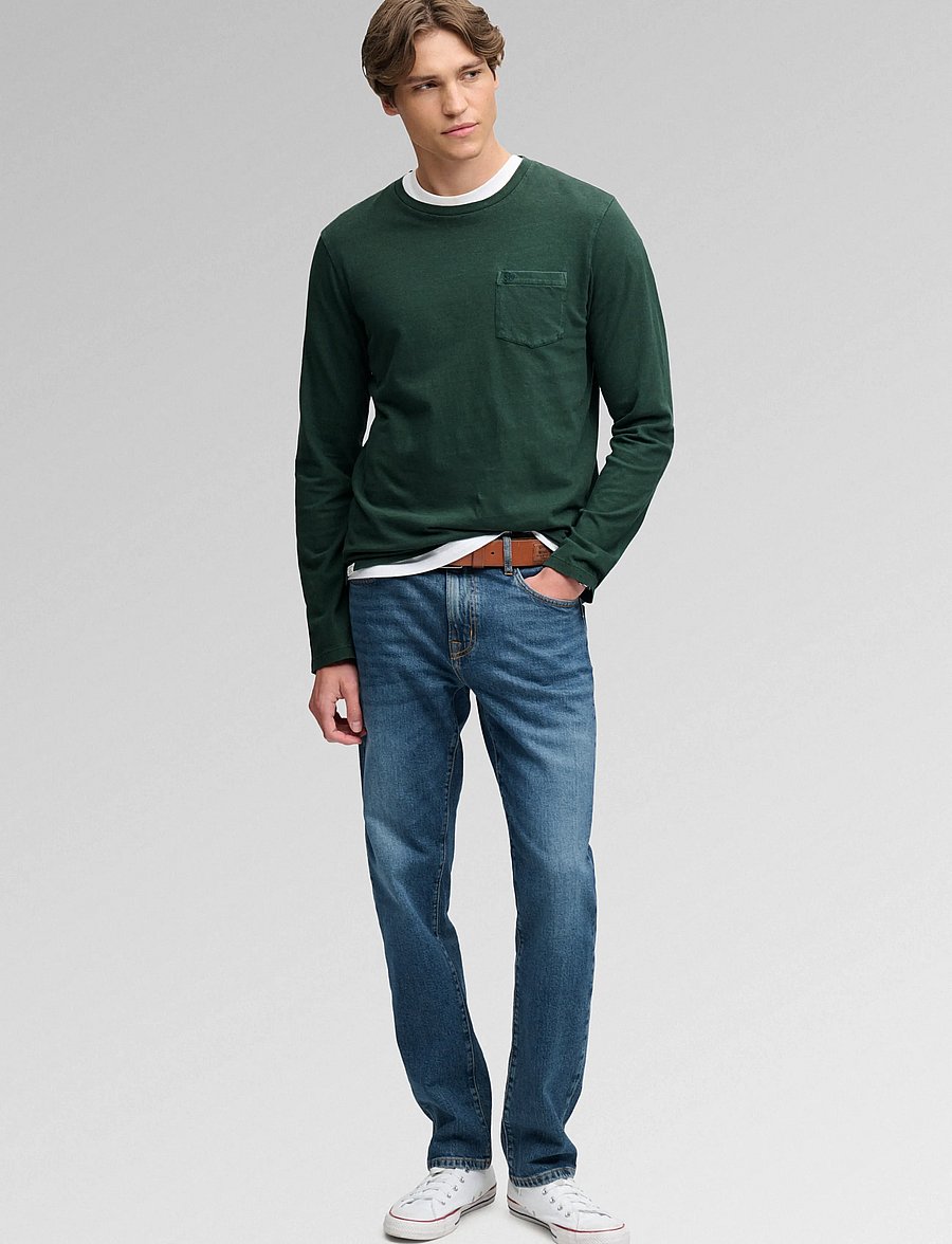 Superdry - COTTON LINEN L/S POCKET TOP - långärmade t-shirts - mountain view - 5
