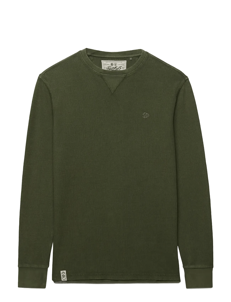 Superdry - CLASSIC HEAVY TEXTURED TOP - sweatshirts - beetle green - 1