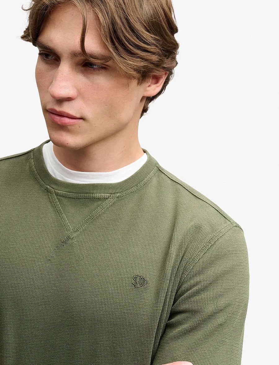 Superdry - CLASSIC HEAVY TEXTURED TOP - sweatshirts - beetle green - 4
