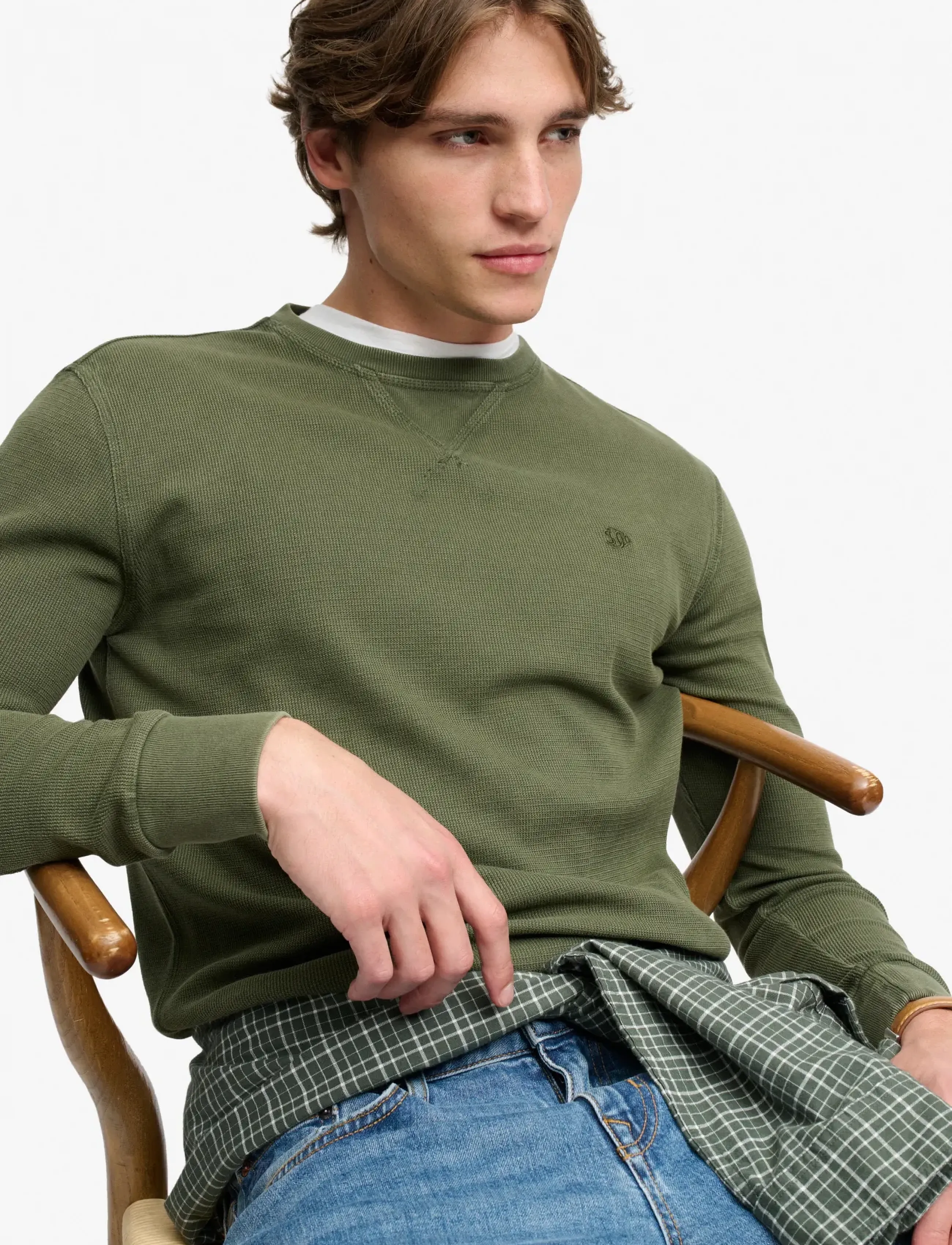 Superdry - CLASSIC HEAVY TEXTURED TOP - sweatshirts - beetle green - 5