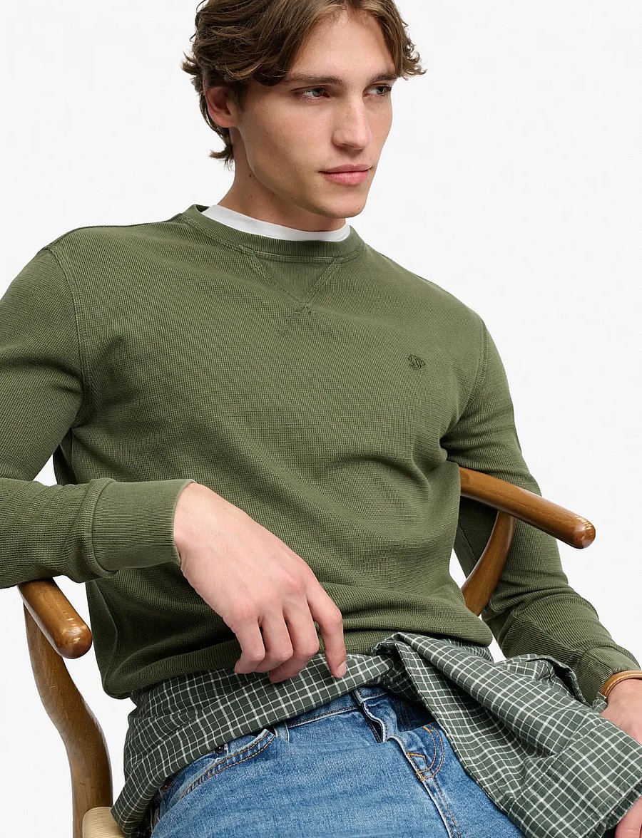 Superdry - CLASSIC HEAVY TEXTURED TOP - sweatshirts - beetle green - 5