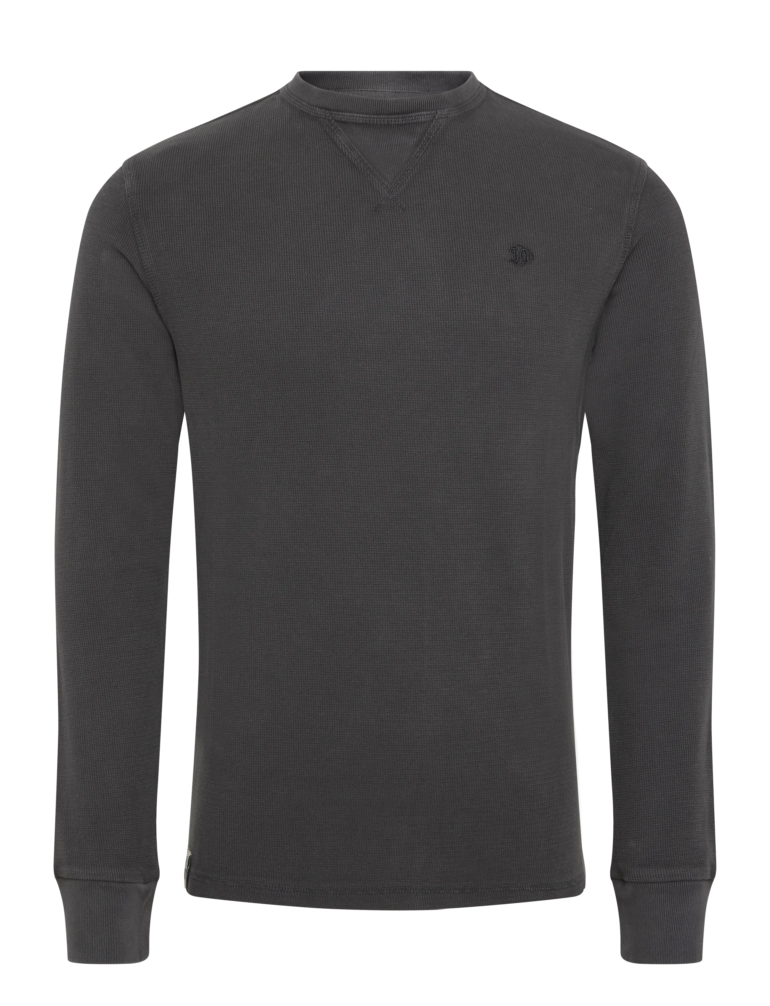 Superdry Classic Heavy Textured Top, Mænd, Langærmet Tekstureret Top, Sort, Str: XL