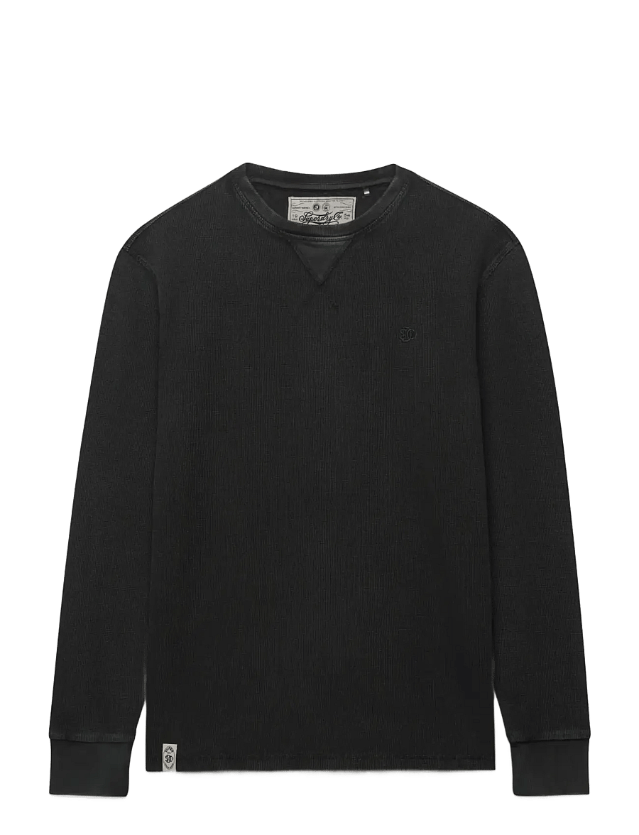 Superdry - CLASSIC HEAVY TEXTURED TOP - sweatshirts - washed black - 1