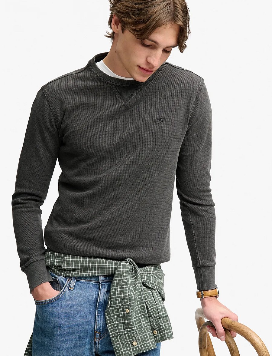 Superdry - CLASSIC HEAVY TEXTURED TOP - sweatshirts - washed black - 4