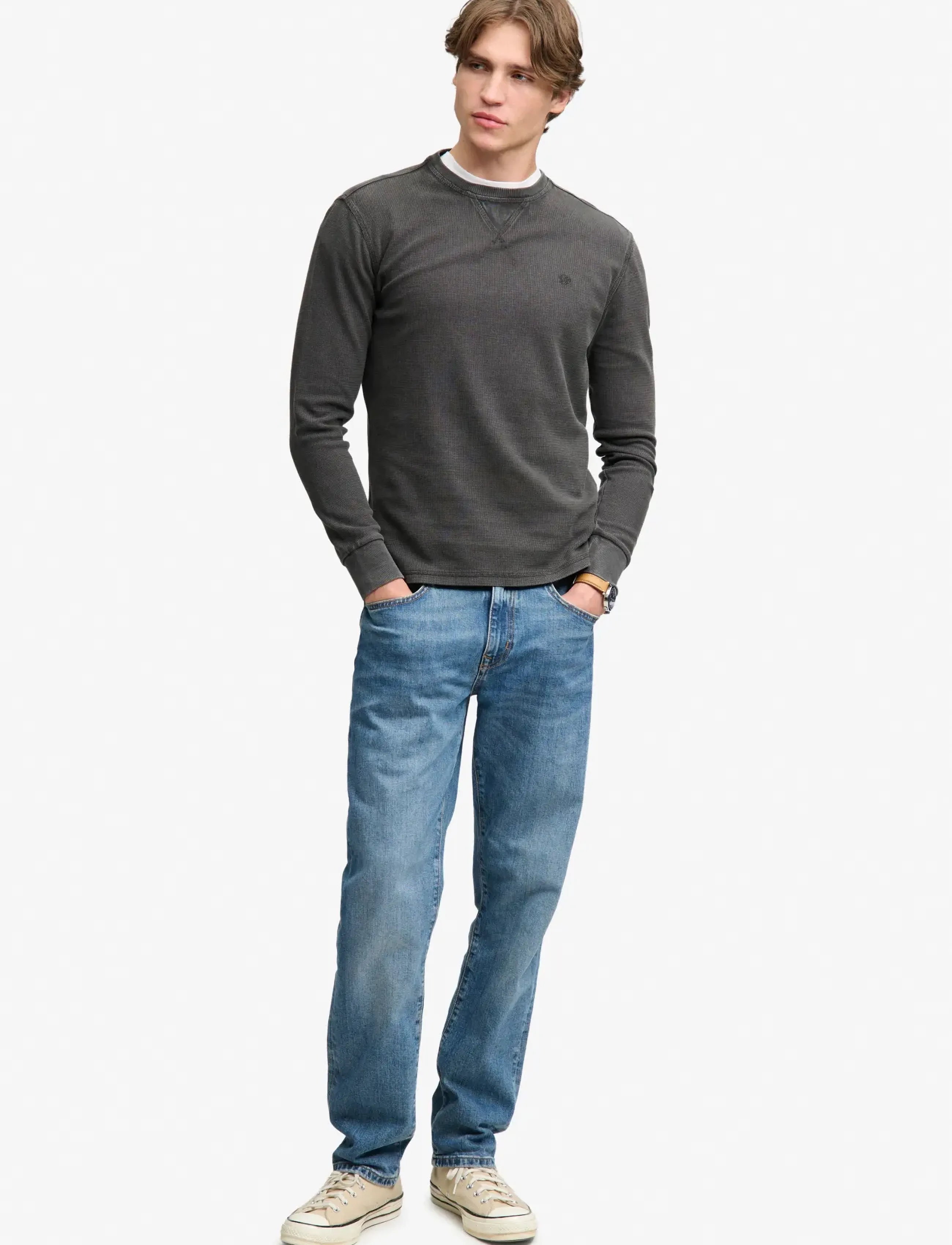 Superdry - CLASSIC HEAVY TEXTURED TOP - sweatshirts - washed black - 5