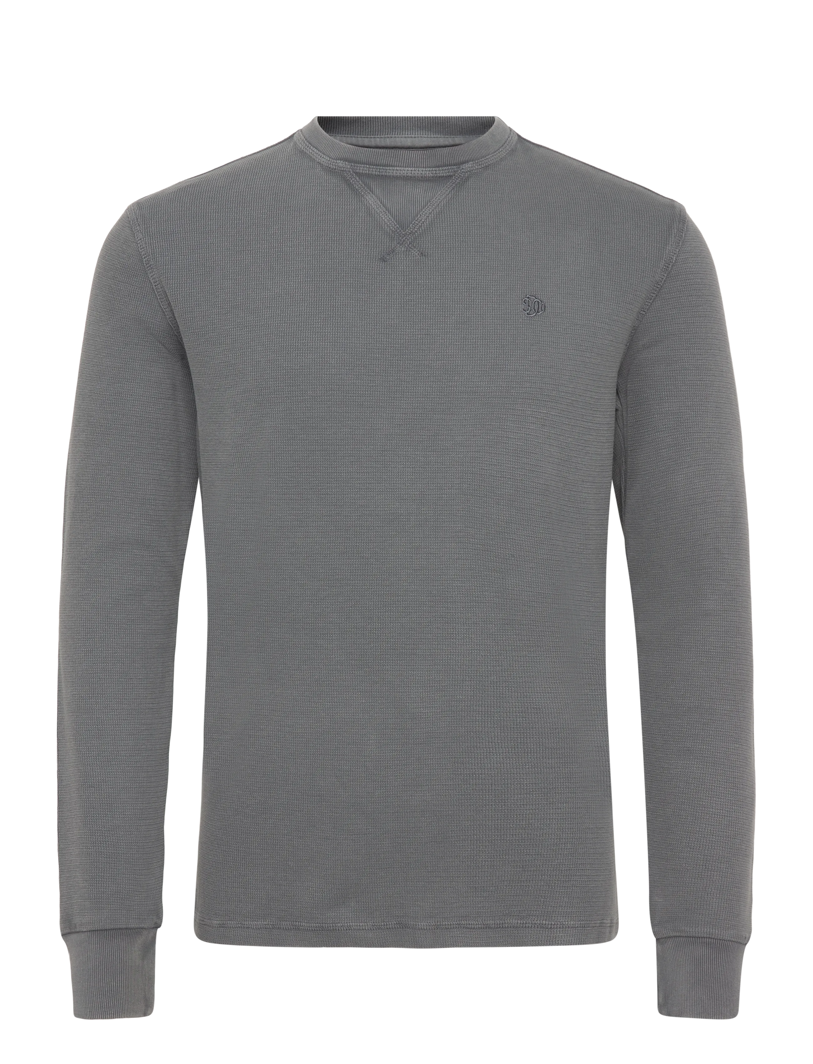 Superdry Classic Heavy Textured Top, Mænd, Langærmet Tekstureret Top, Grå, Str: S