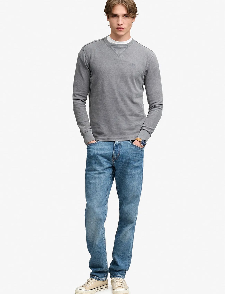 Superdry - CLASSIC HEAVY TEXTURED TOP - sweatshirts - washed zinc grey - 5