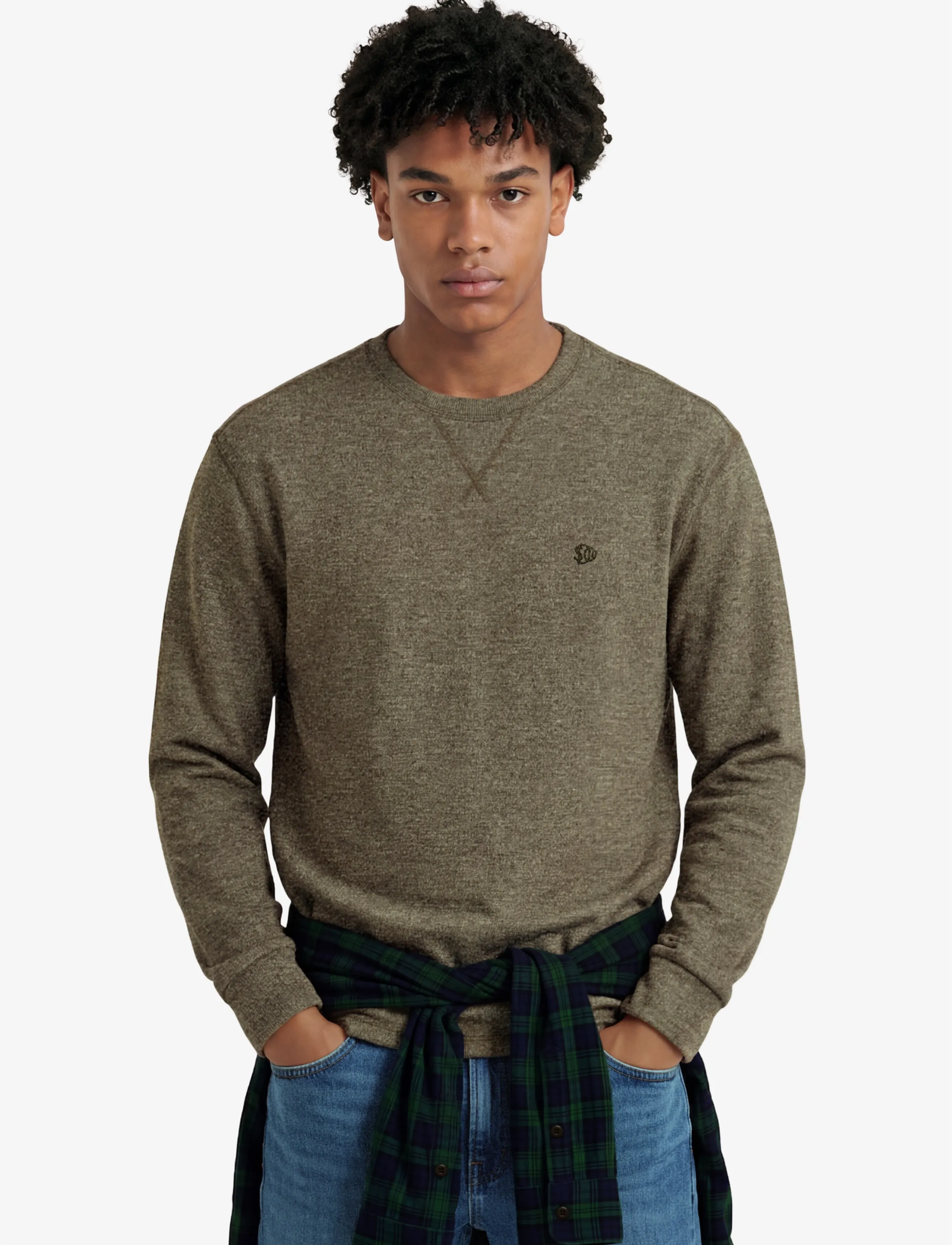 Superdry CLASSIC SLUB WAFFLE TOP - Streetstyle - OLIVE GREEN MARL / khaki/green