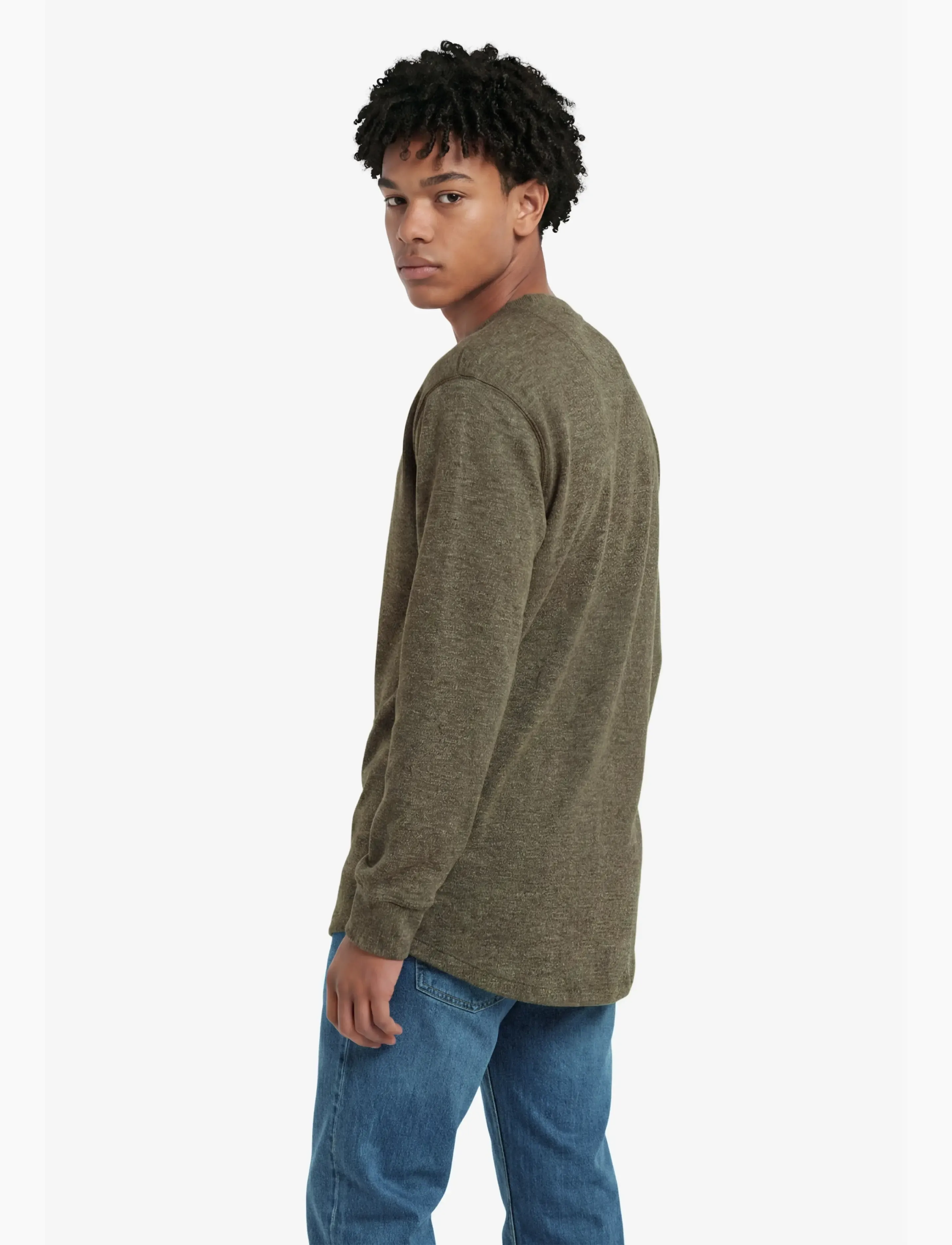 Superdry - CLASSIC SLUB WAFFLE TOP - kollektioner - olive green marl - 3