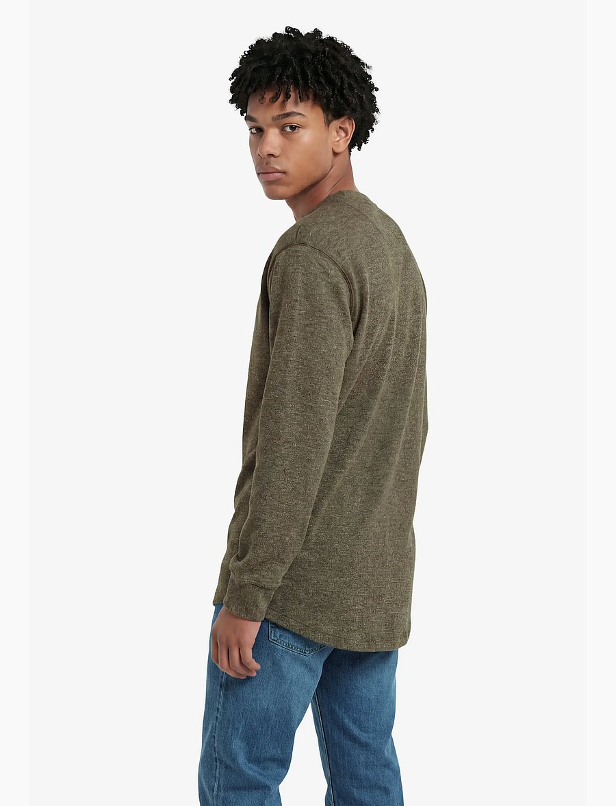 Superdry - CLASSIC SLUB WAFFLE TOP - kollektioner - olive green marl - 3