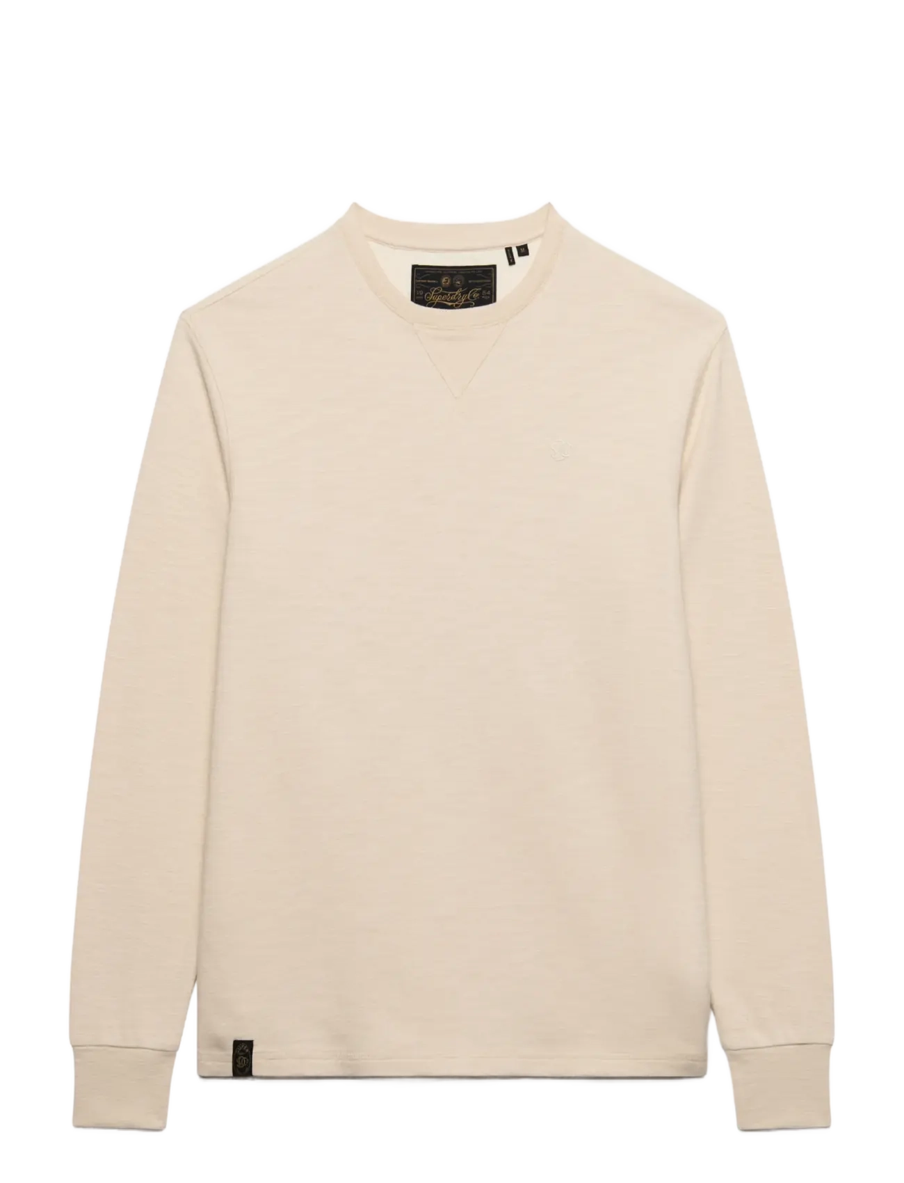Superdry Classic Slub Waffle Top, Mænd, Langærmet Slub Vaffel Top, Cream, Str: XL