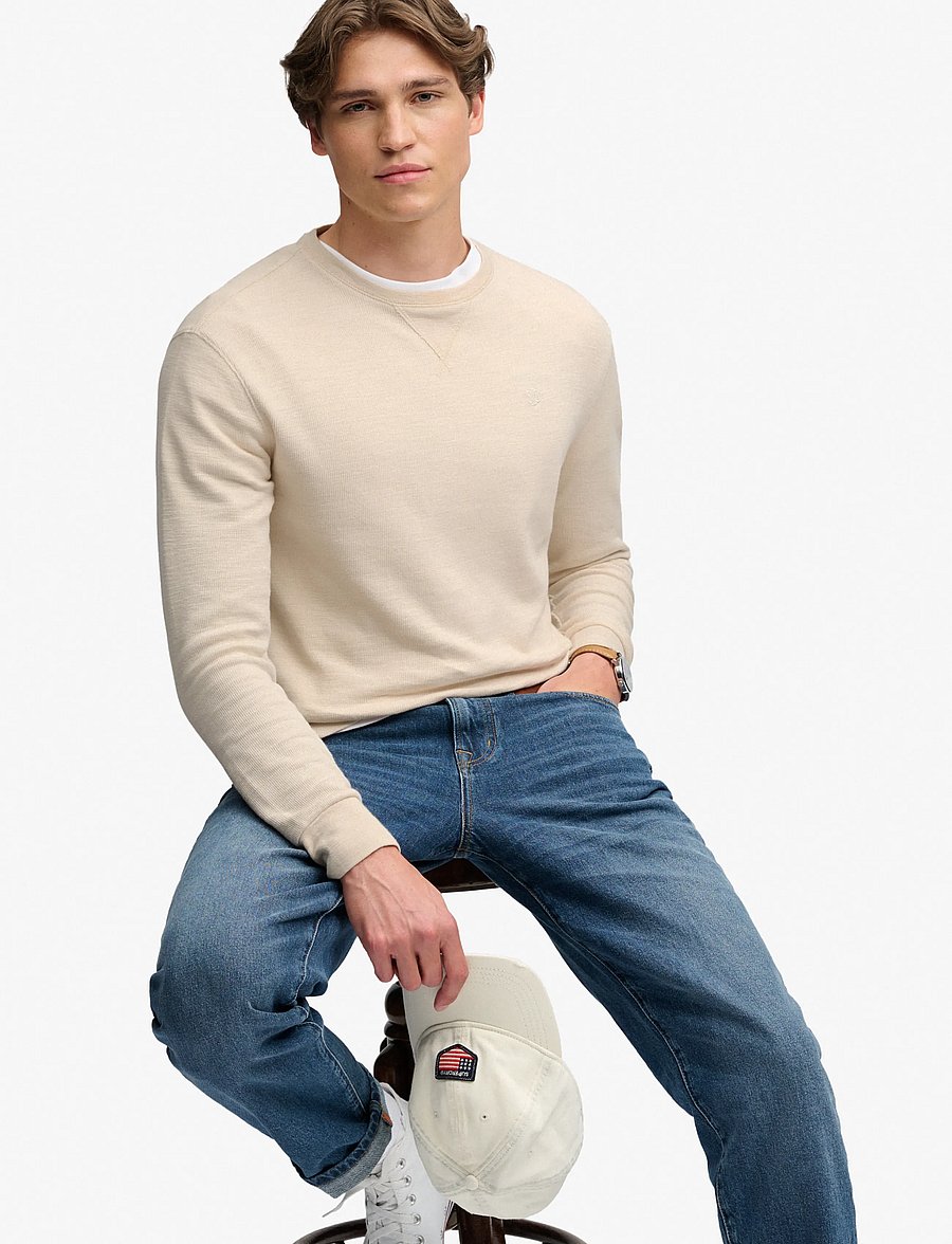 Superdry - CLASSIC SLUB WAFFLE TOP - sweatshirts - rainy day grey - 5