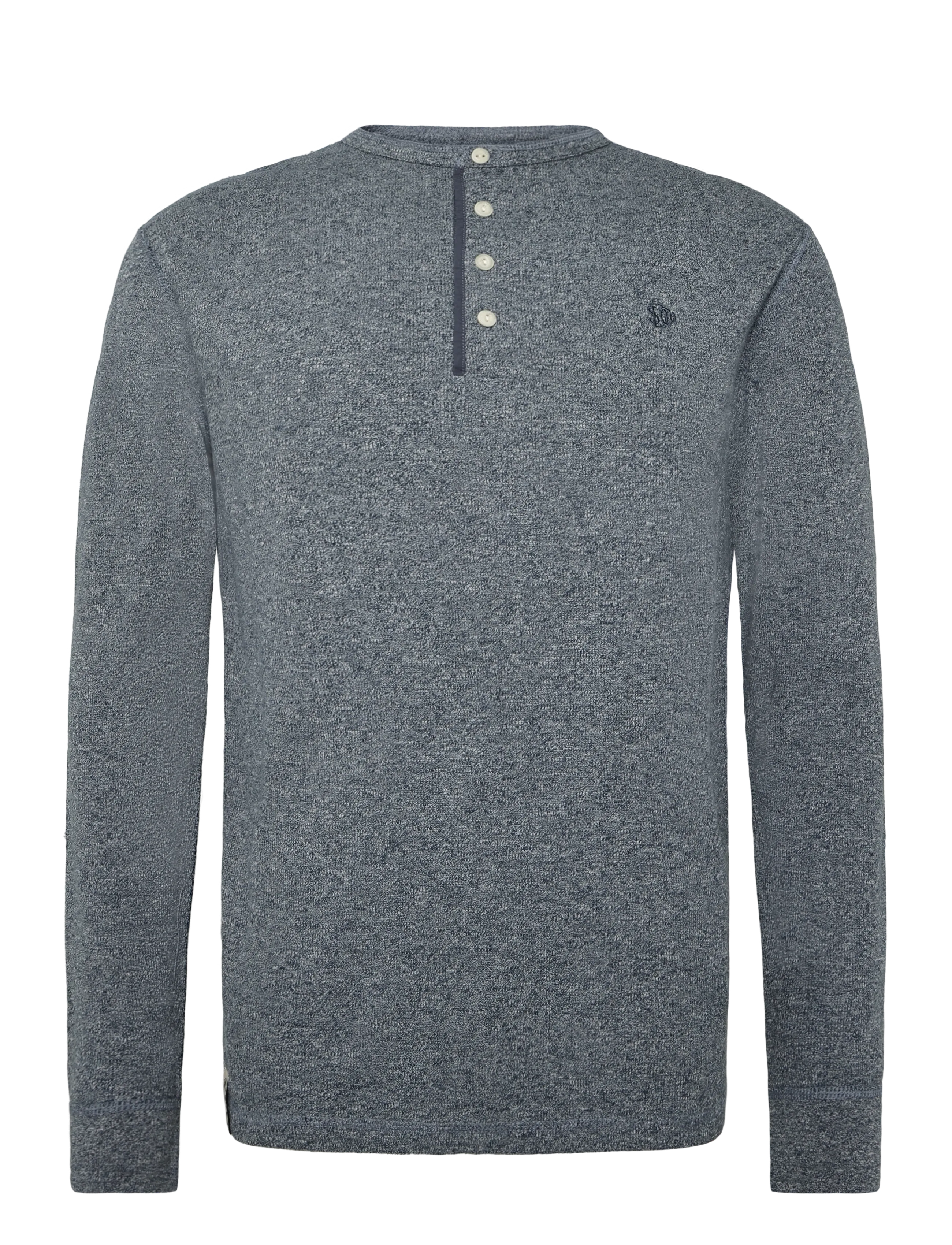 Superdry - MINI SLUB WAFFLE LS GRANDAD - pikkade varrukatega t-särgid - denim blue marl - 1