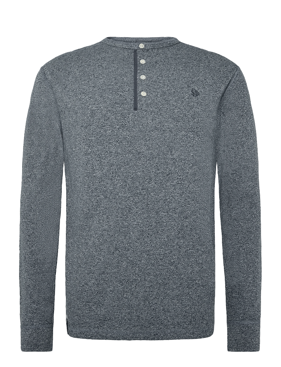 Superdry - MINI SLUB WAFFLE LS GRANDAD - pikkade varrukatega t-särgid - denim blue marl - 1