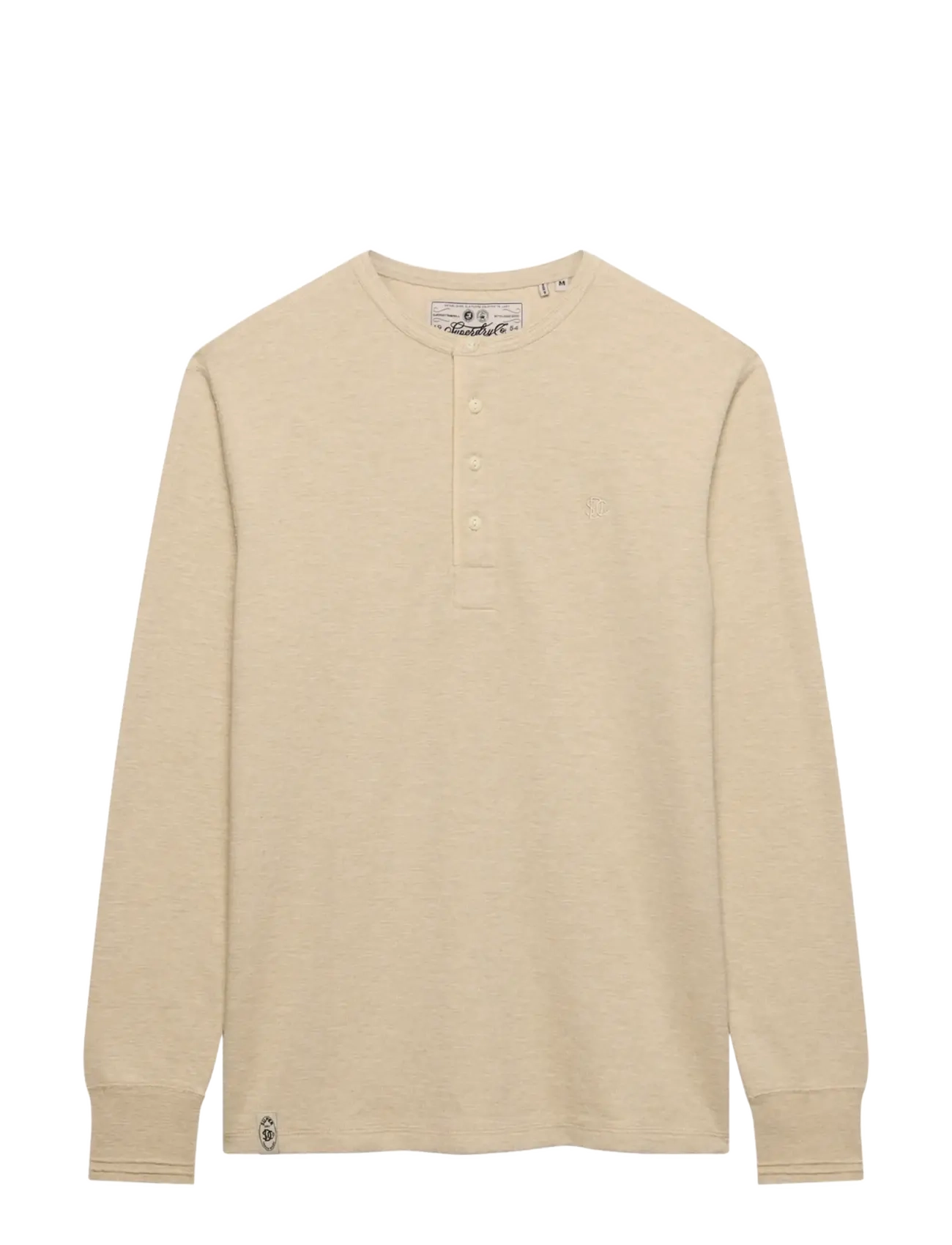 Superdry - MINI SLUB WAFFLE LS GRANDAD - langärmelige t-shirts - oatmeal marl - 2