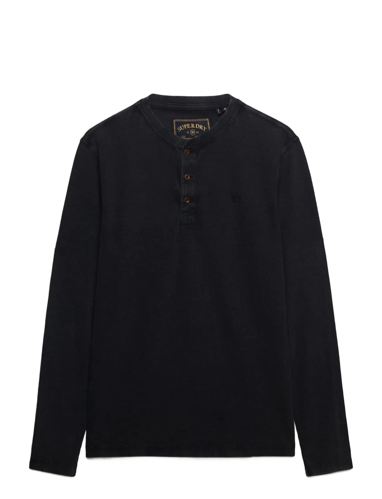Superdry WAFFLE LONG SLEEVE HENLEY TOP - Tøj - FRENCH BLUE / navy