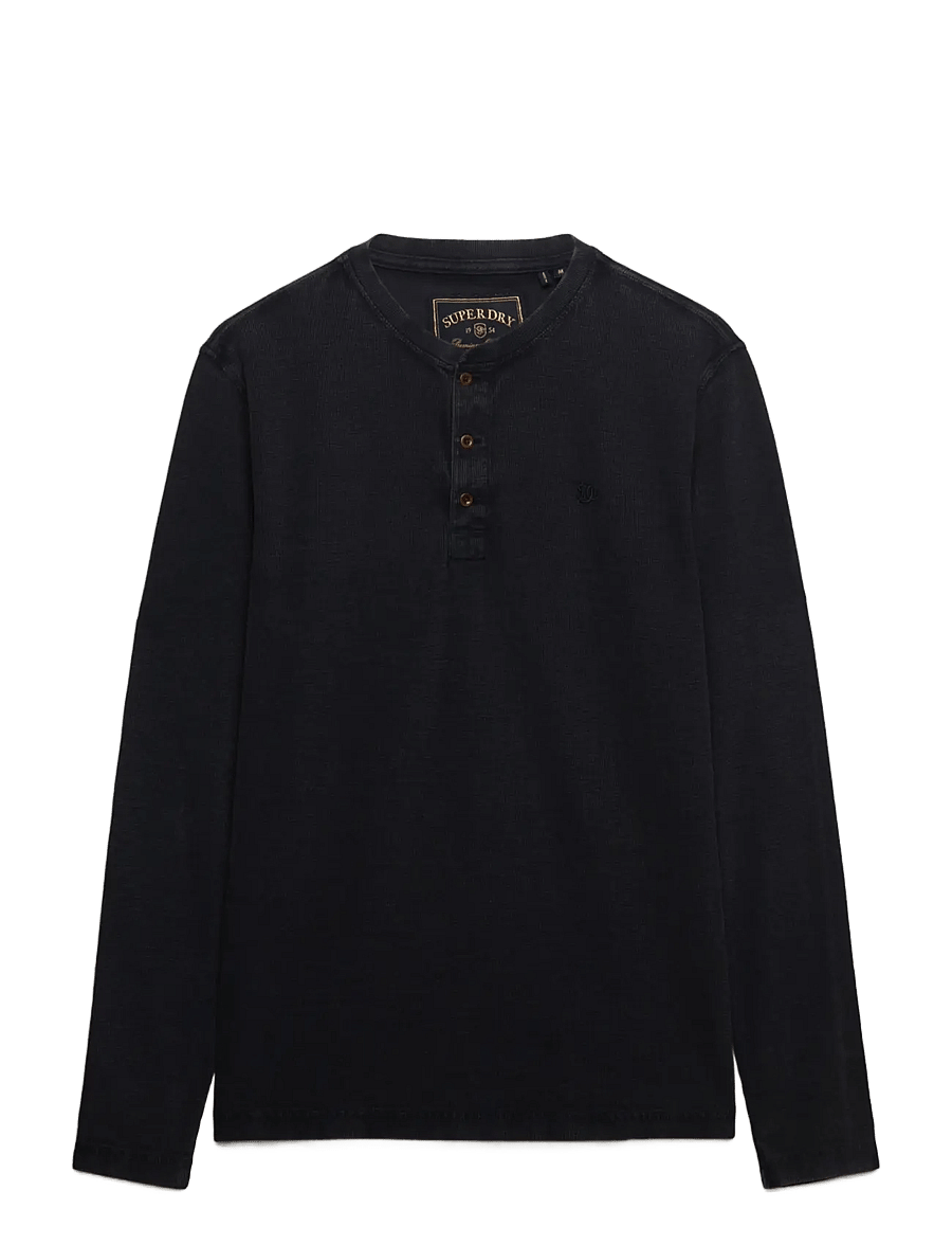 Superdry - WAFFLE LONG SLEEVE HENLEY TOP - french blue - 1
