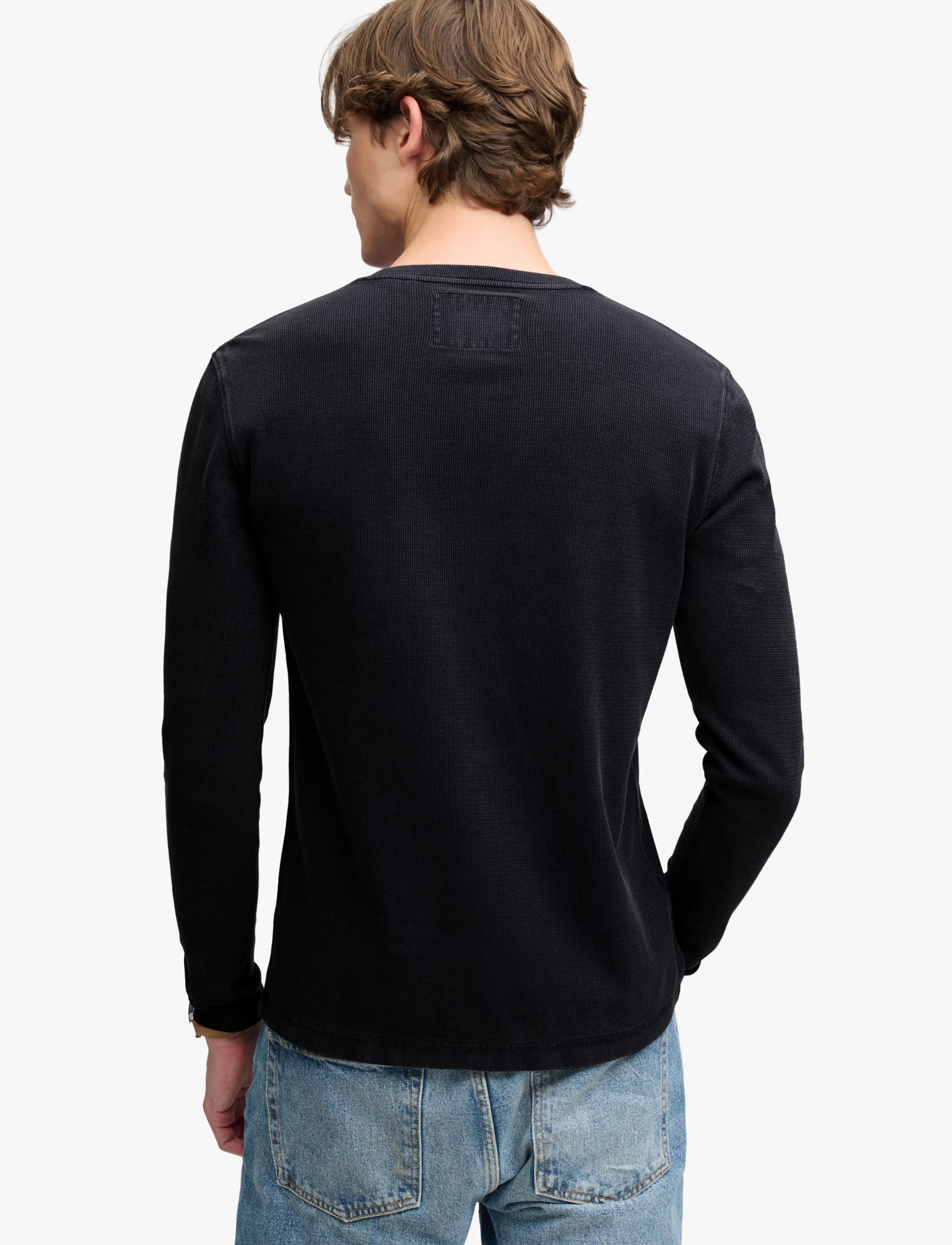 Waffle Long Sleeve Henley Top 2