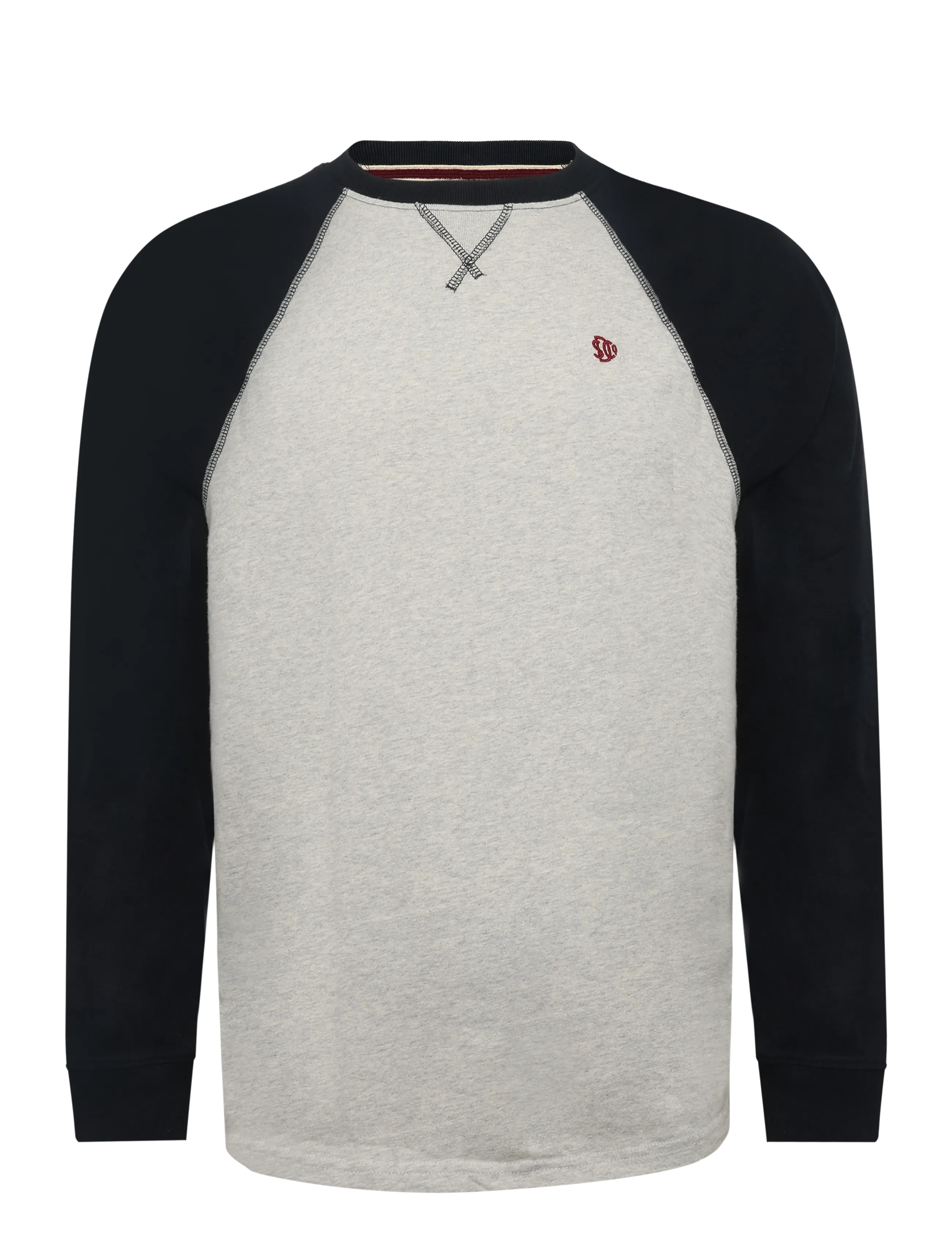 Superdry - VINTAGE ATHLETIC BASEBALL TOP - langærmede t-shirts - brooklyn grey marl/navy - 1