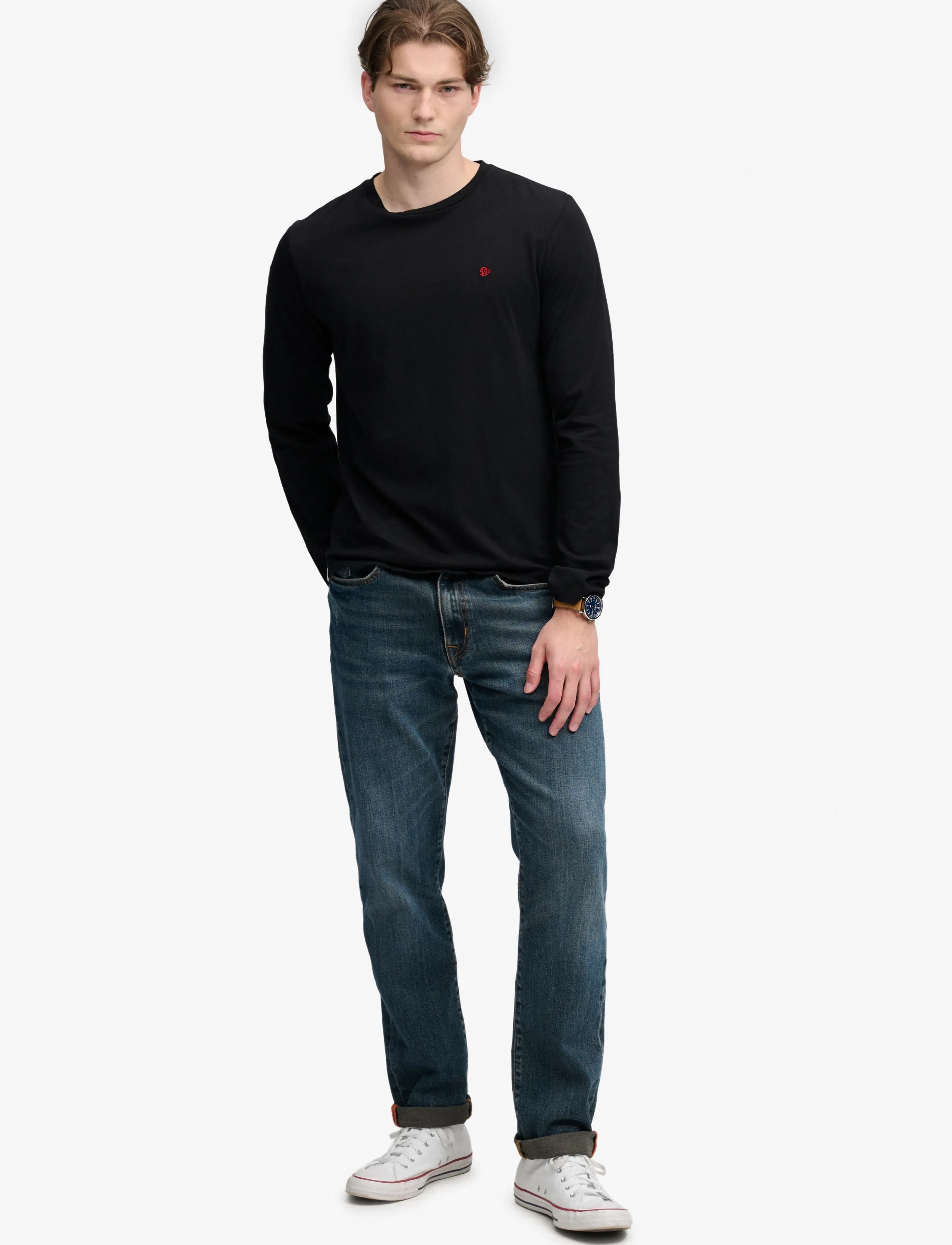 Superdry - CLASSIC ESSENTIAL SDCO TOP - langärmelige t-shirts - jet black - 5