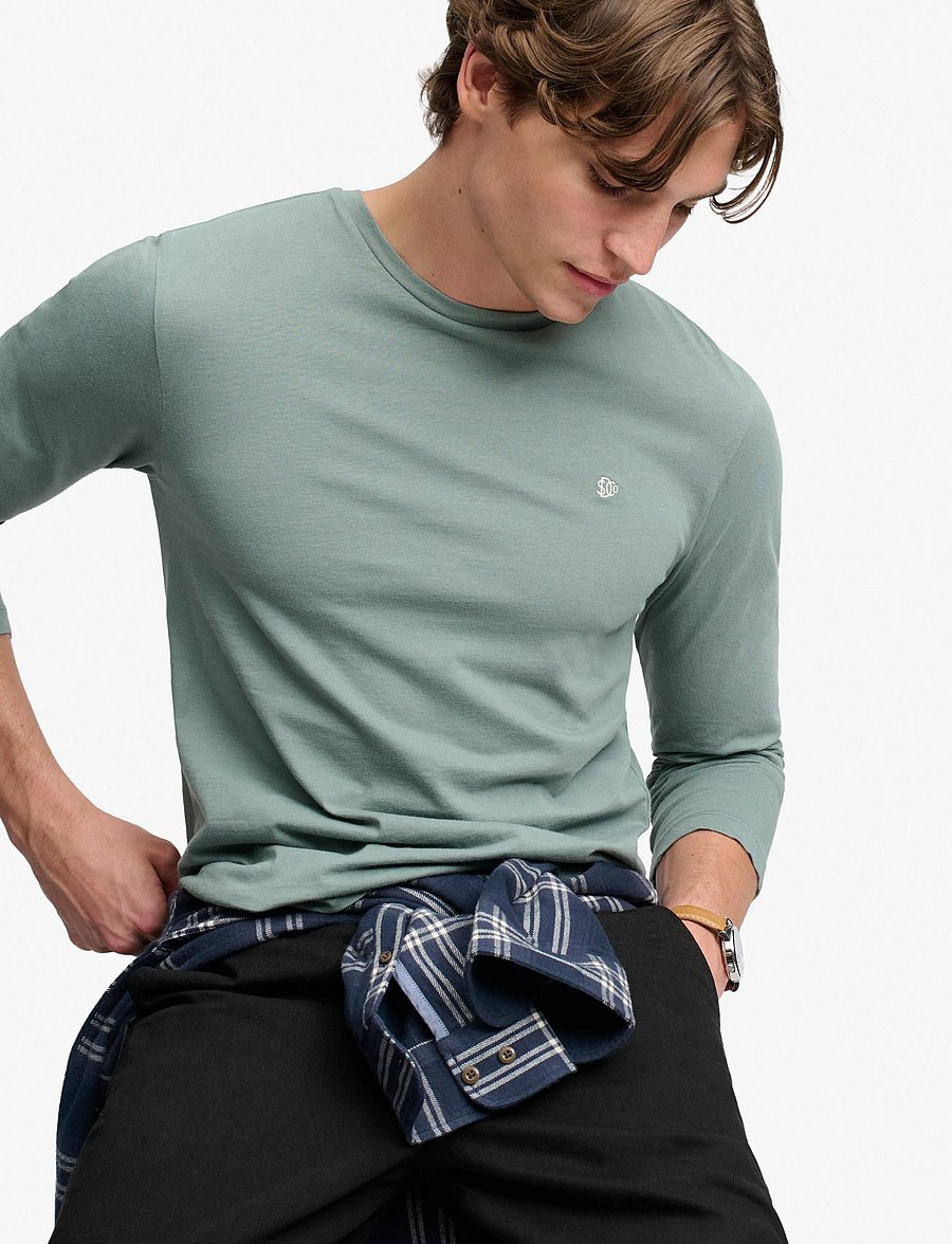 Superdry - CLASSIC ESSENTIAL SDCO TOP - langärmelige t-shirts - olive branch green - 5