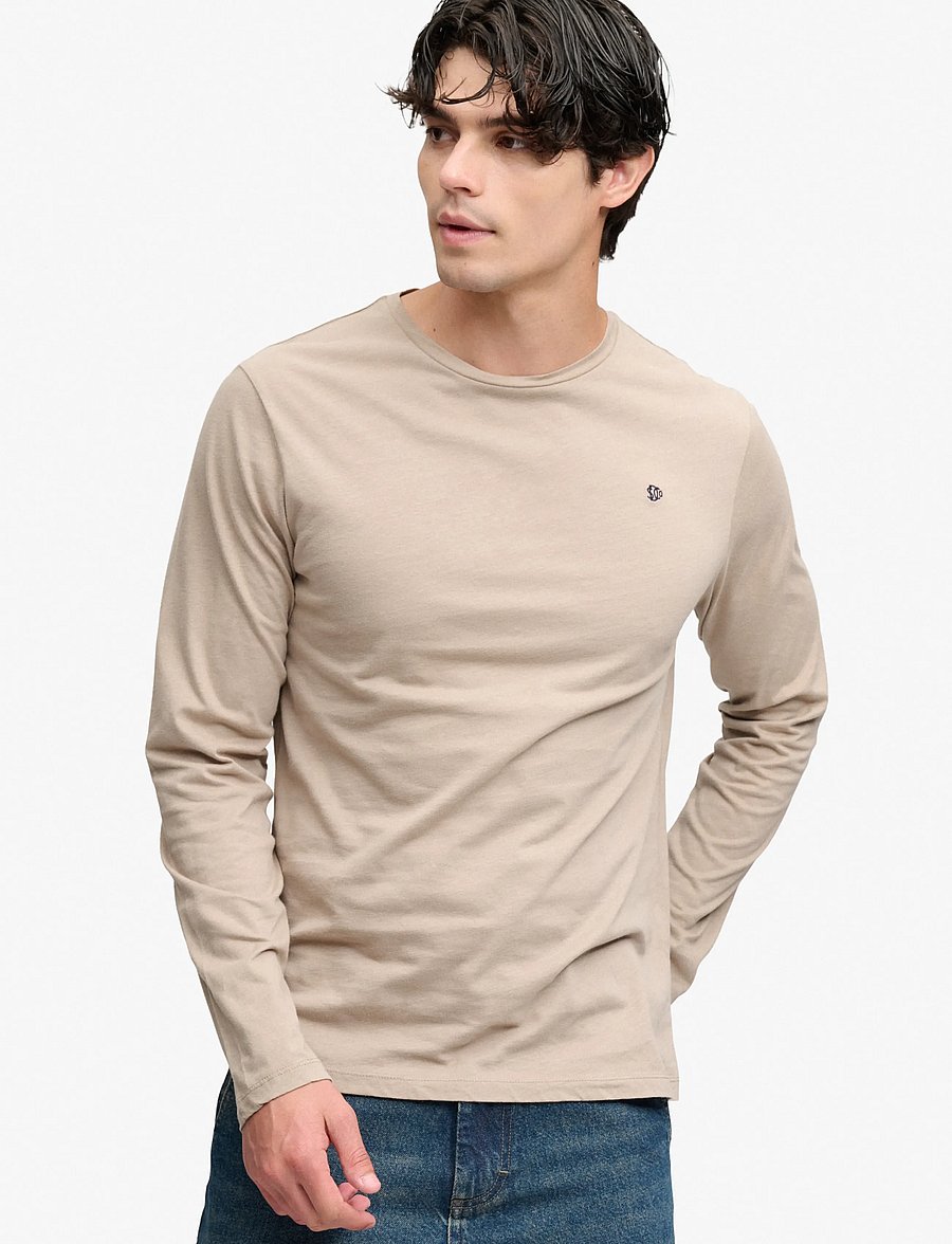 Superdry - CLASSIC ESSENTIAL SDCO TOP - langärmelige t-shirts - winter twig beige - 0